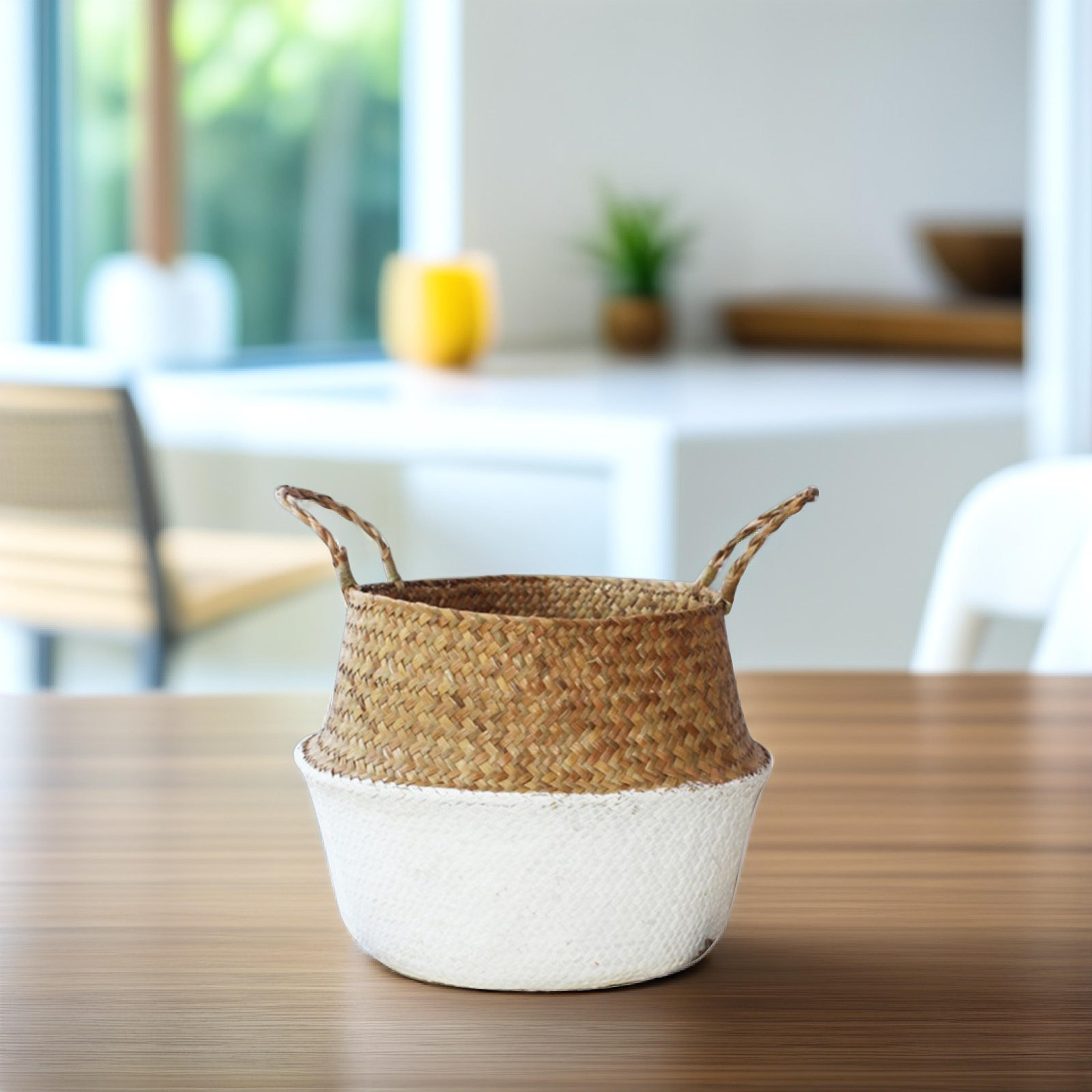 hand knit woven flower basket decorative storage basket for home decor