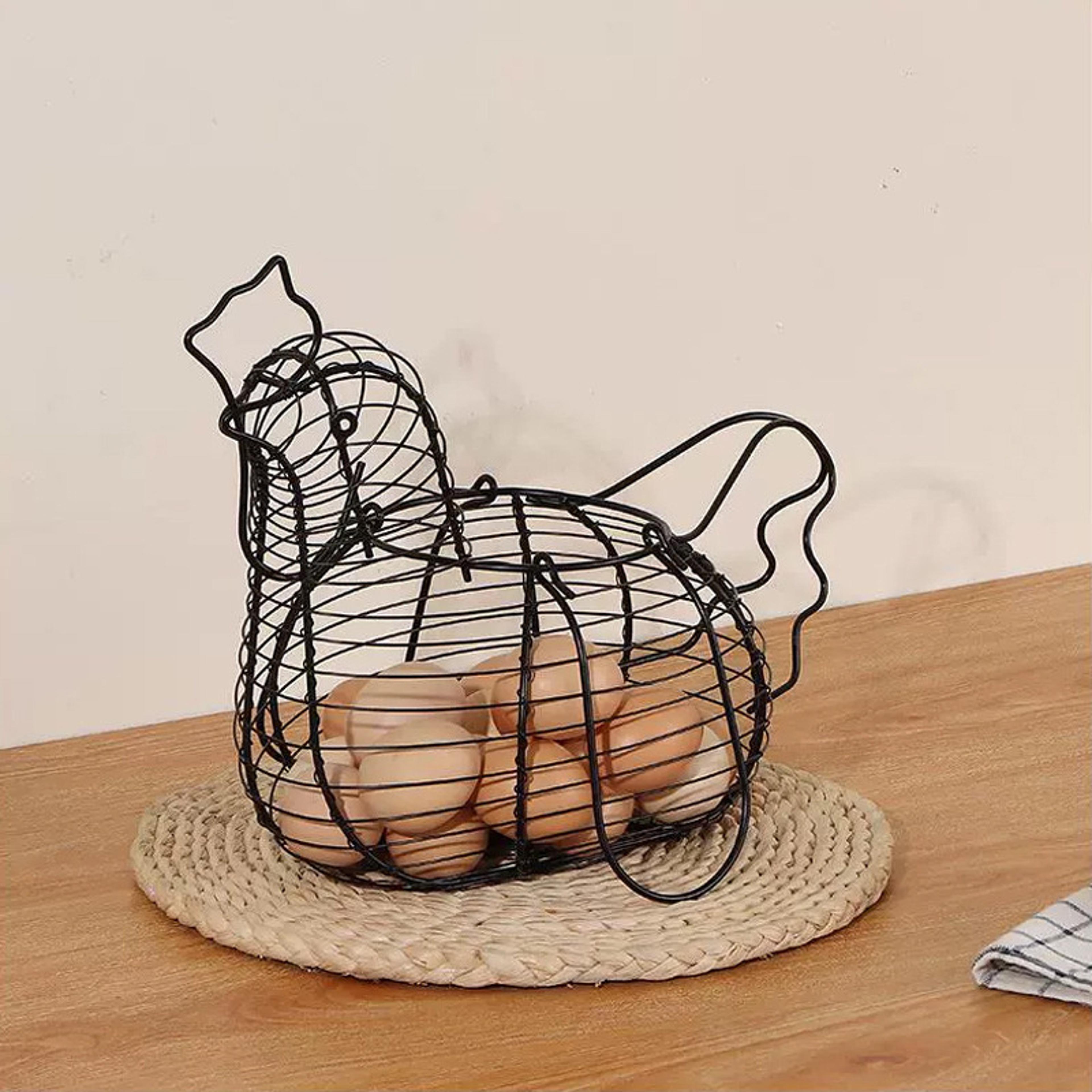 chicken egg holder basket iron art egg storage basket for kitchen organizer