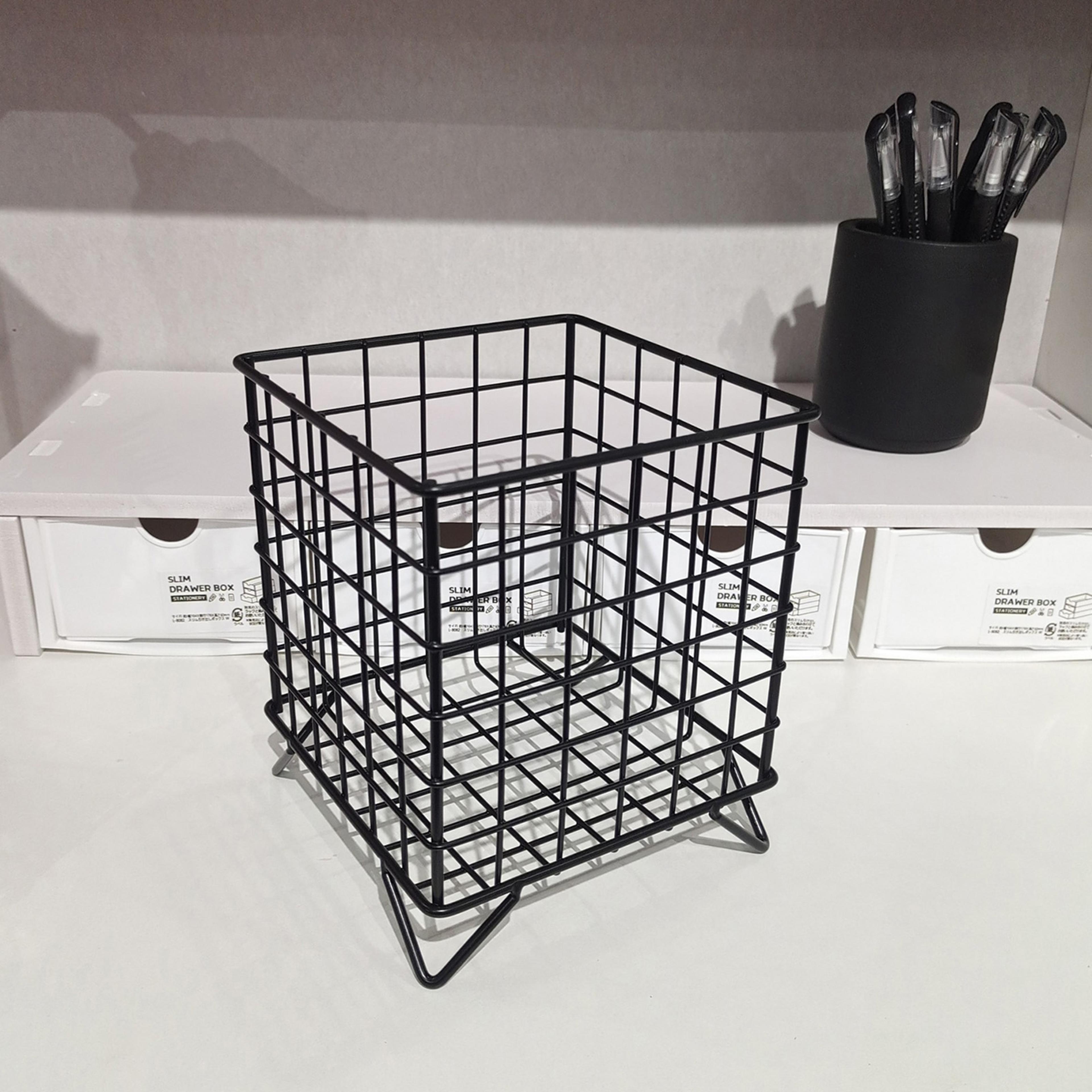 farmhouse metal kitchen storage basket spice organizer for snacks and seasonings