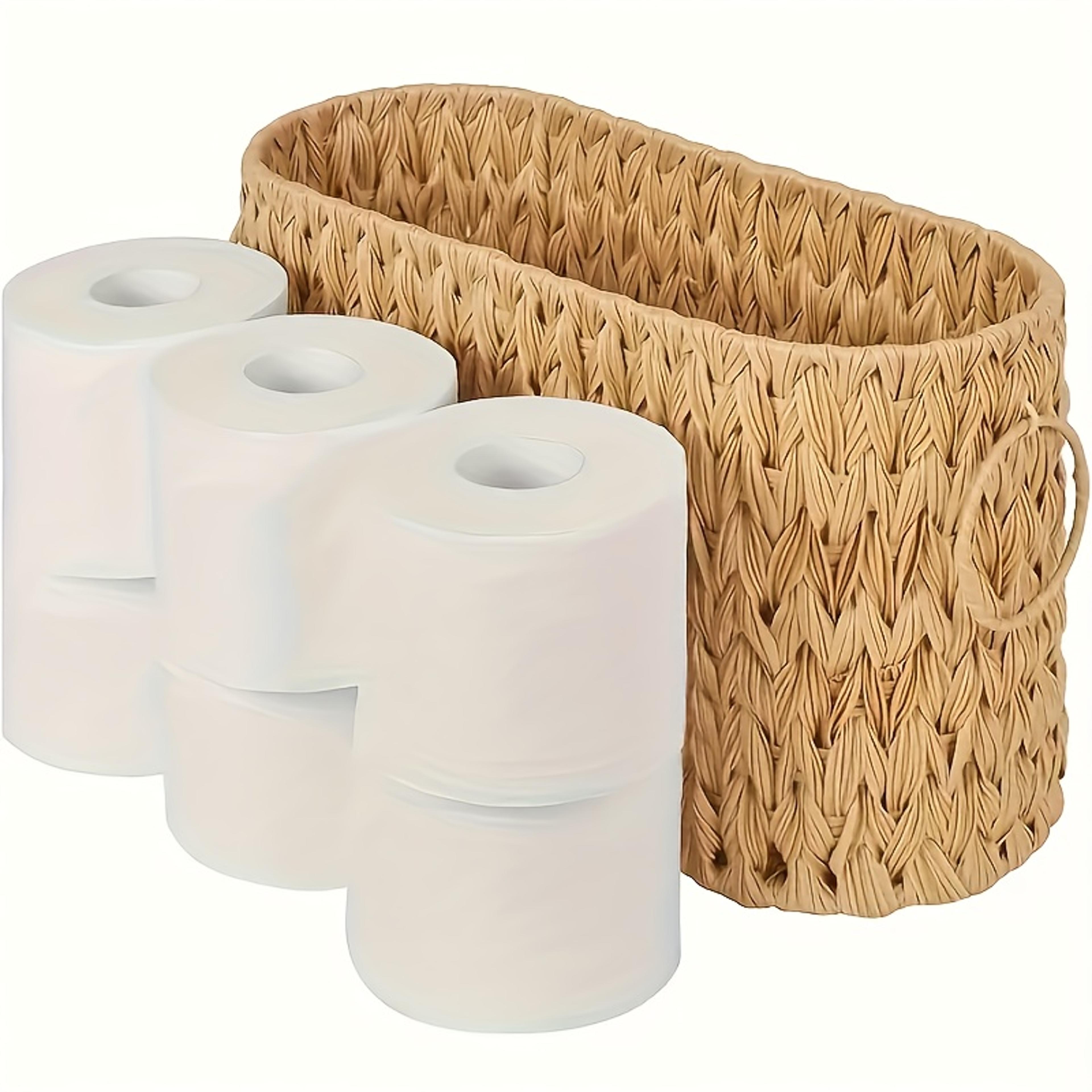 vintage woven toilet paper storage basket bathroom organizer