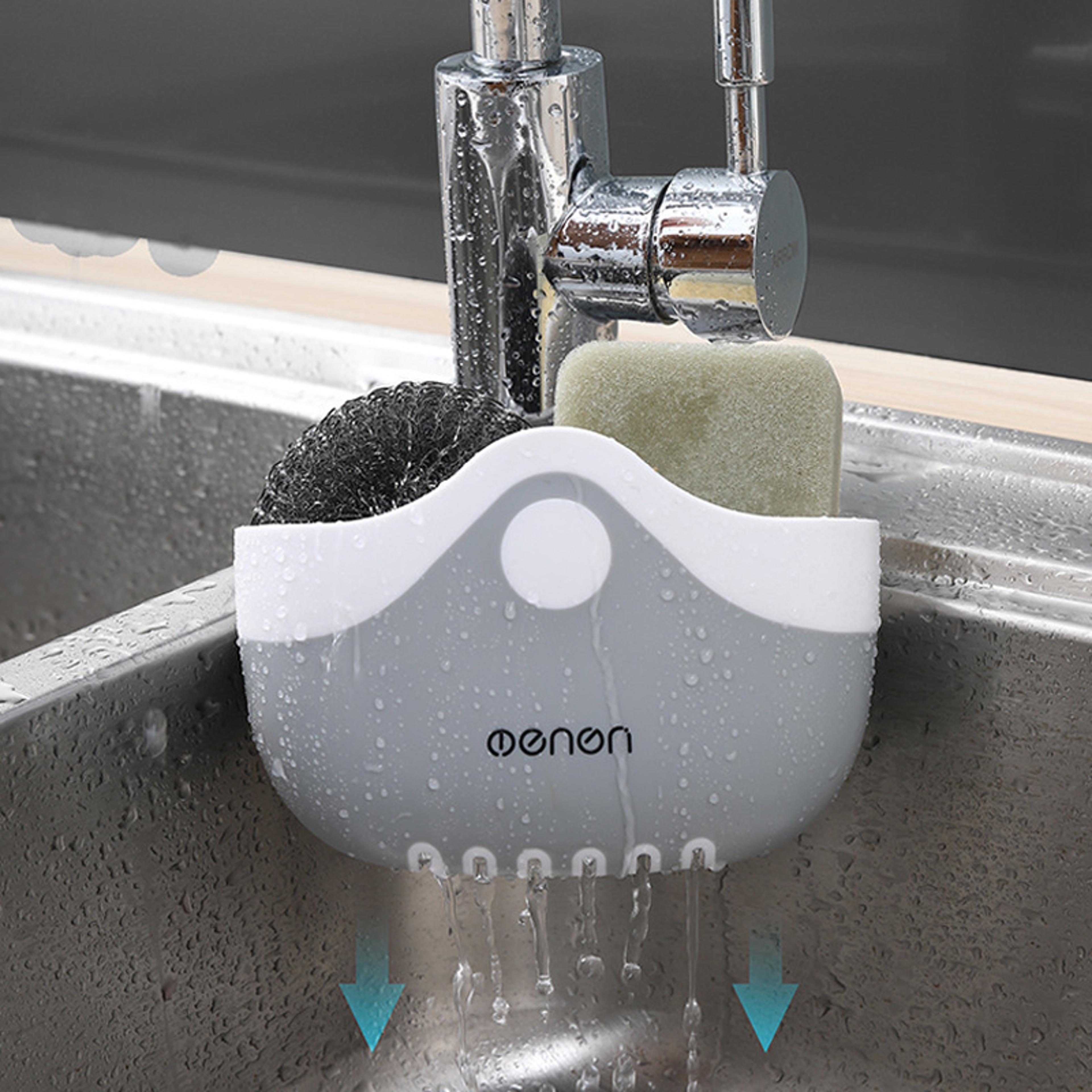 adjustable kitchen sink organizer faucet storage rack sponge holder drain basket