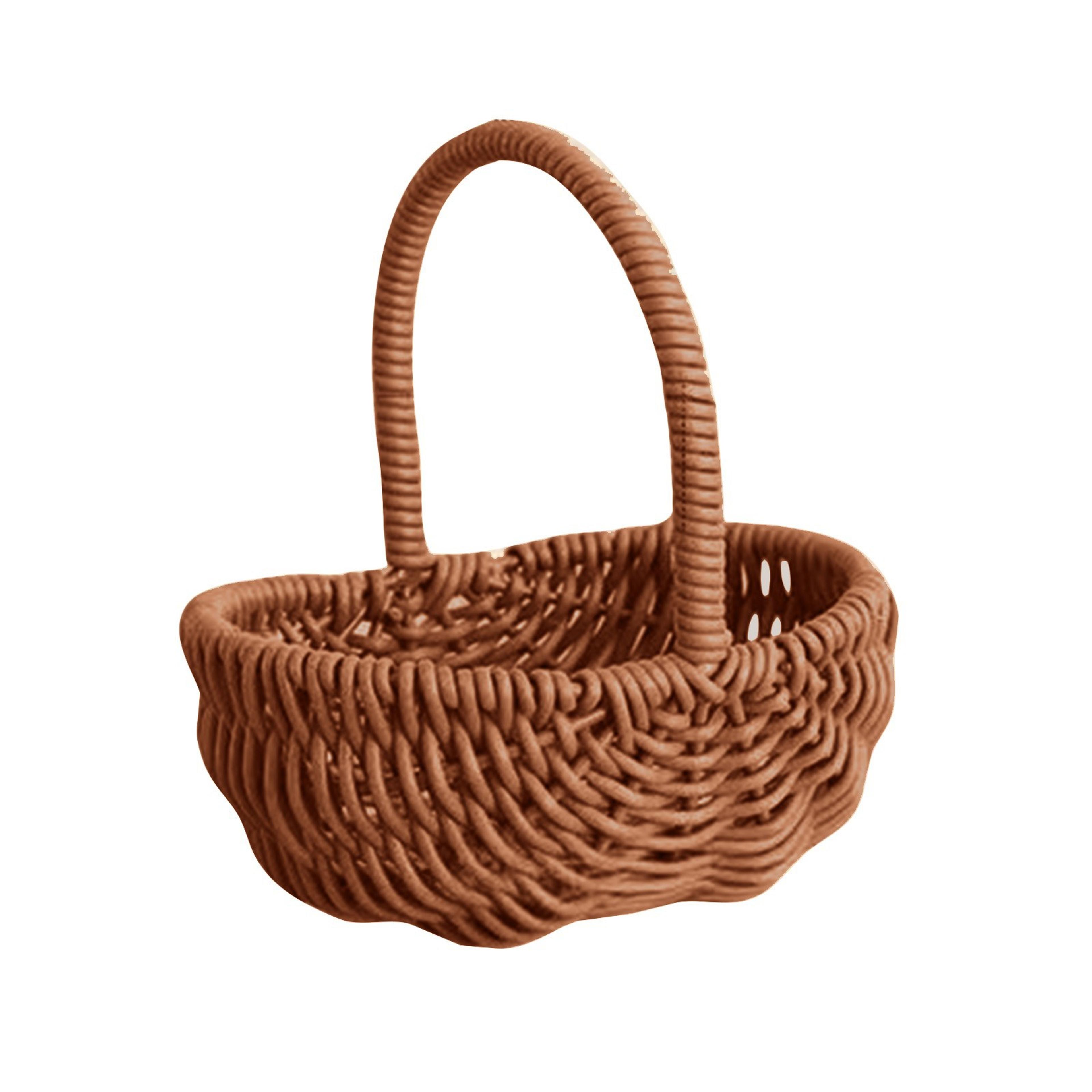 handmade willow rattan basket with handle for storage decor picnic and flowers