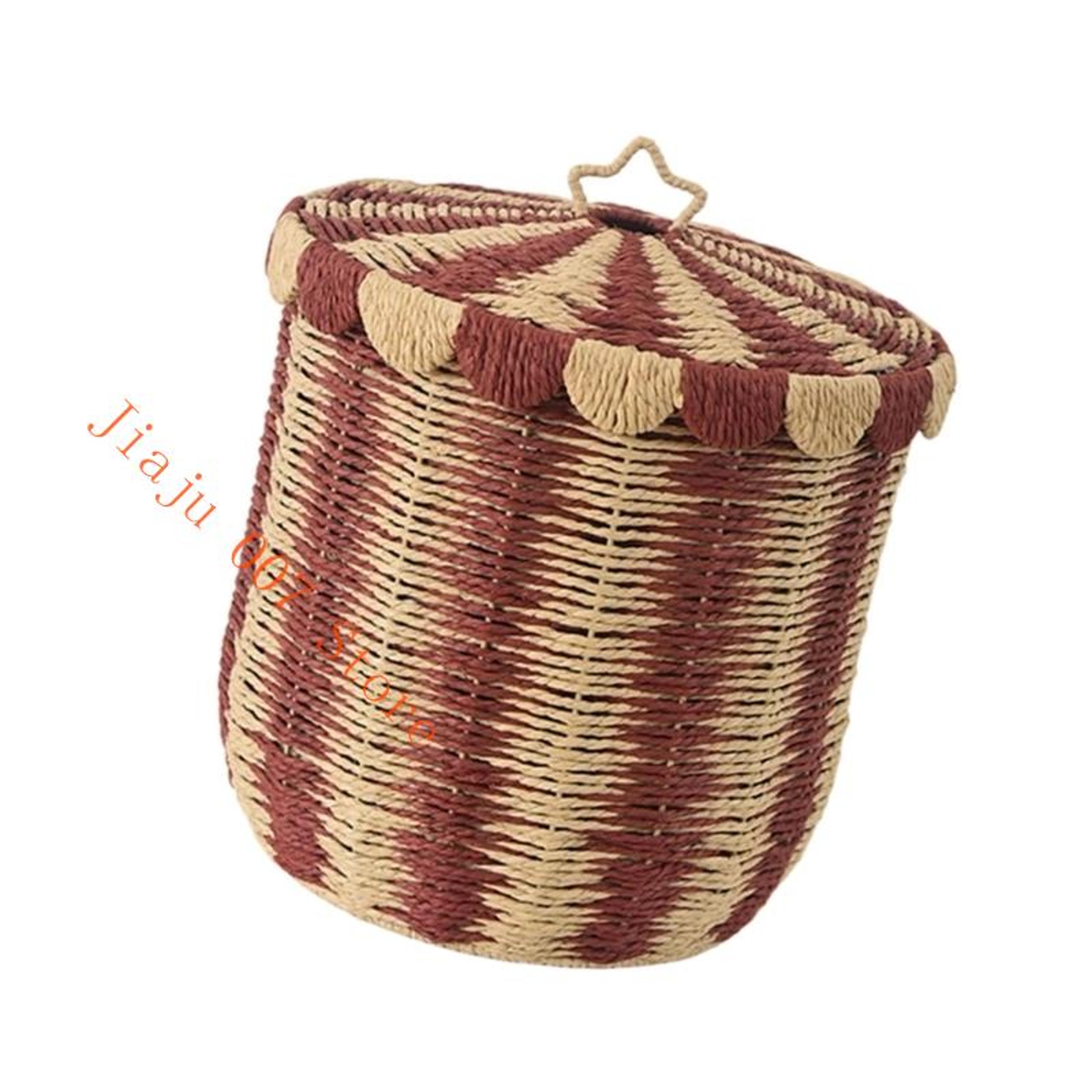hand woven rattan laundry basket with lid natural storage hamper