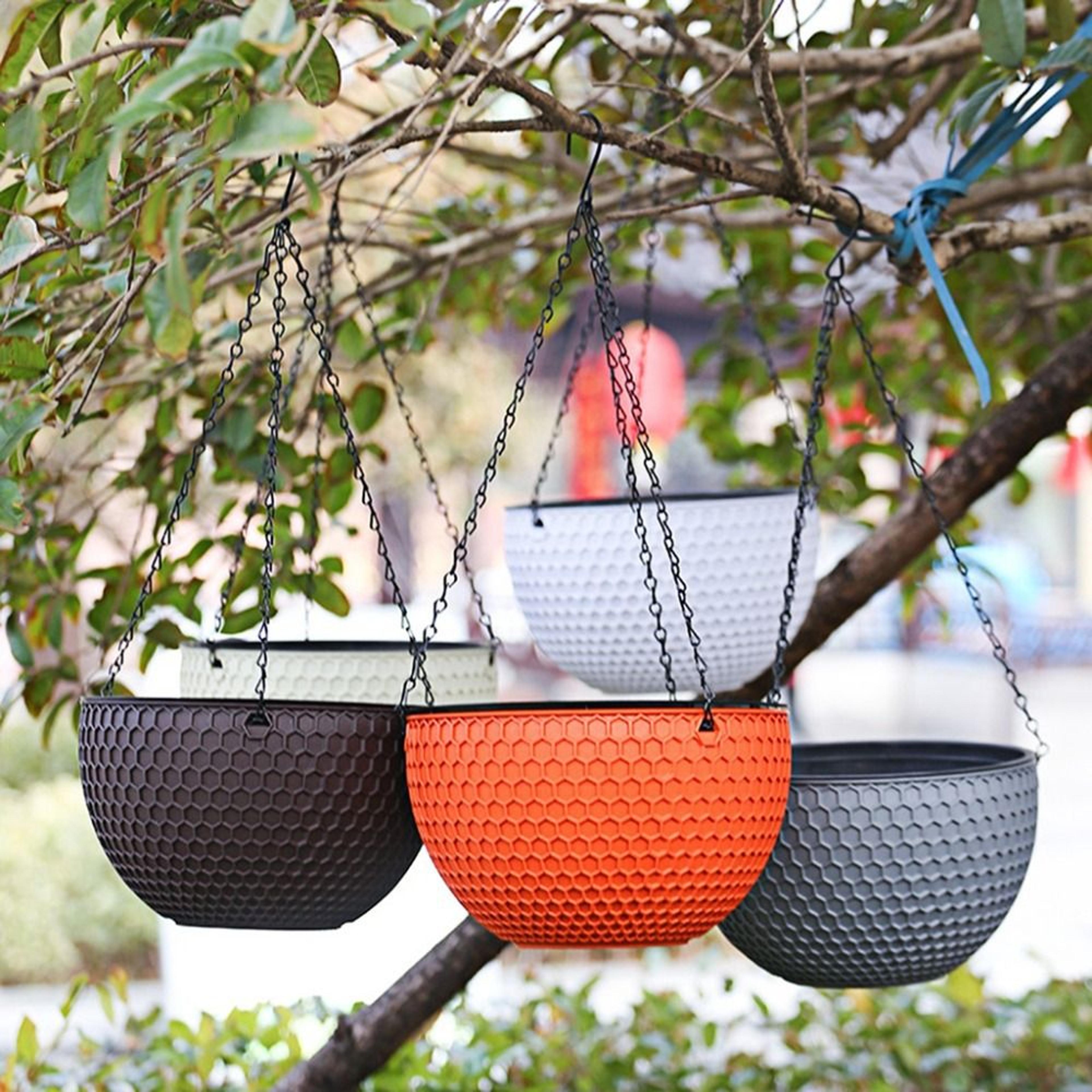 self watering hanging flower pot decorative outdoor plant basket
