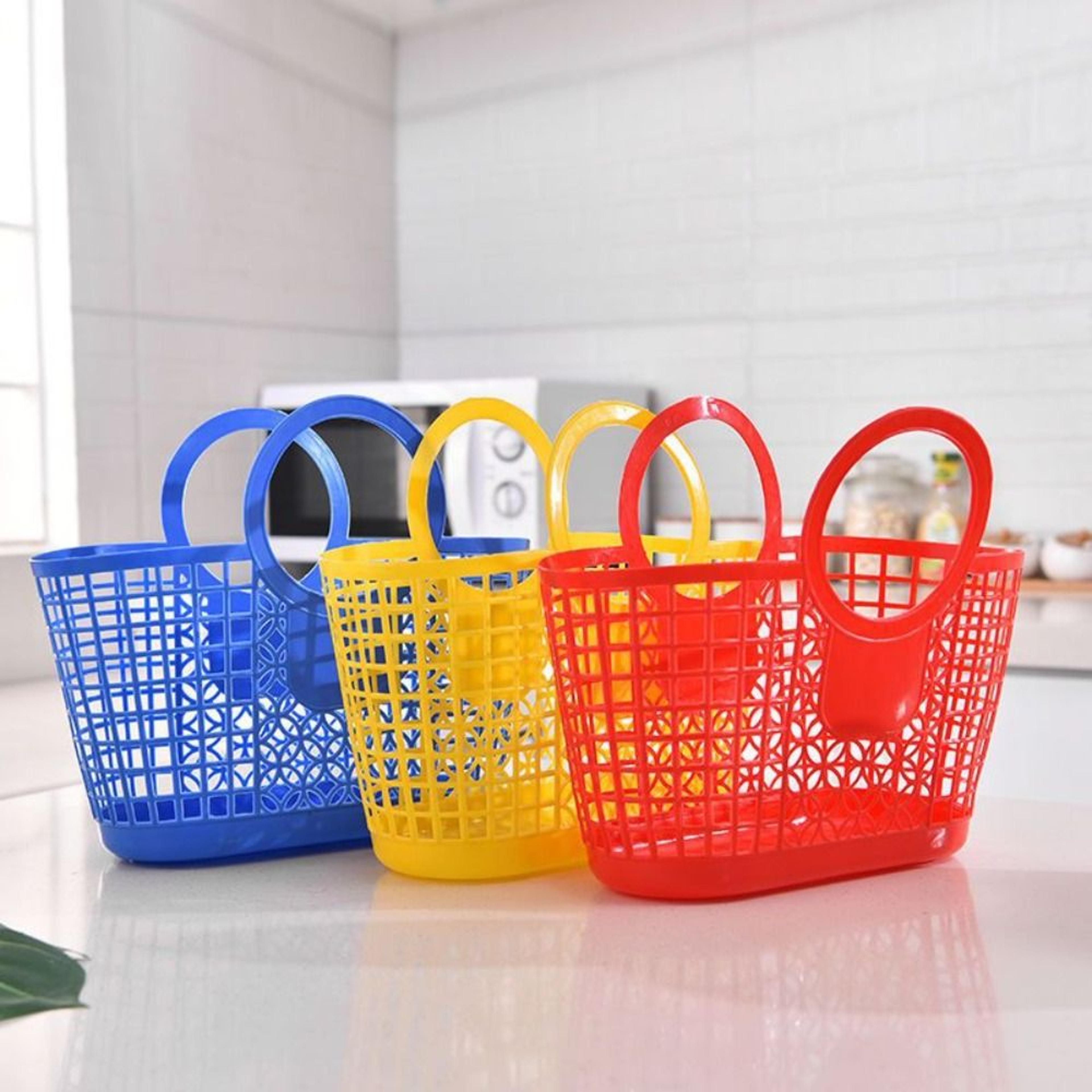multifunctional plastic storage basket portable kitchen shower and toy organizer