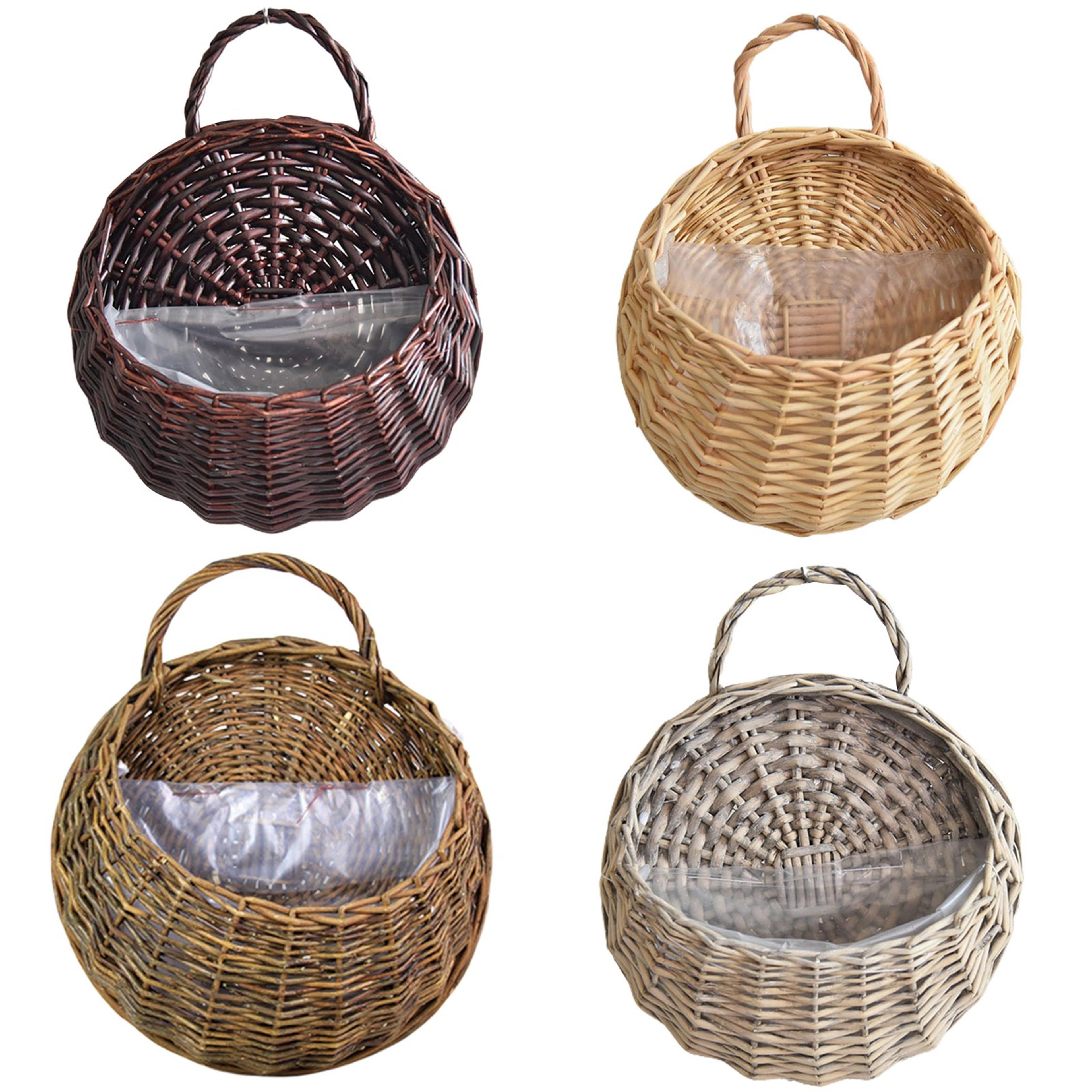 handmade rattan basket wall hanging planter for indoor garden decor