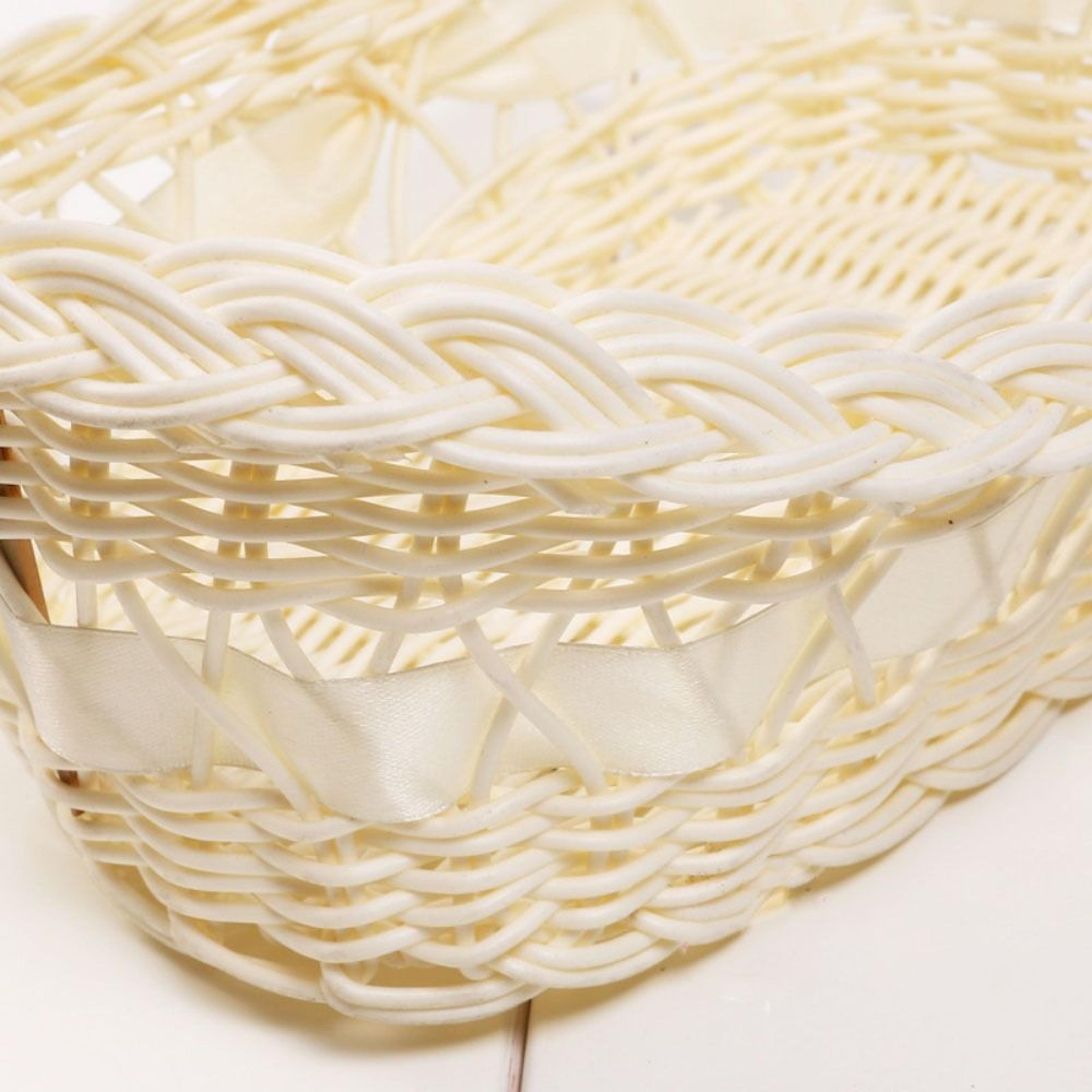 handmade woven flower basket with handle natural rattan style storage organizer