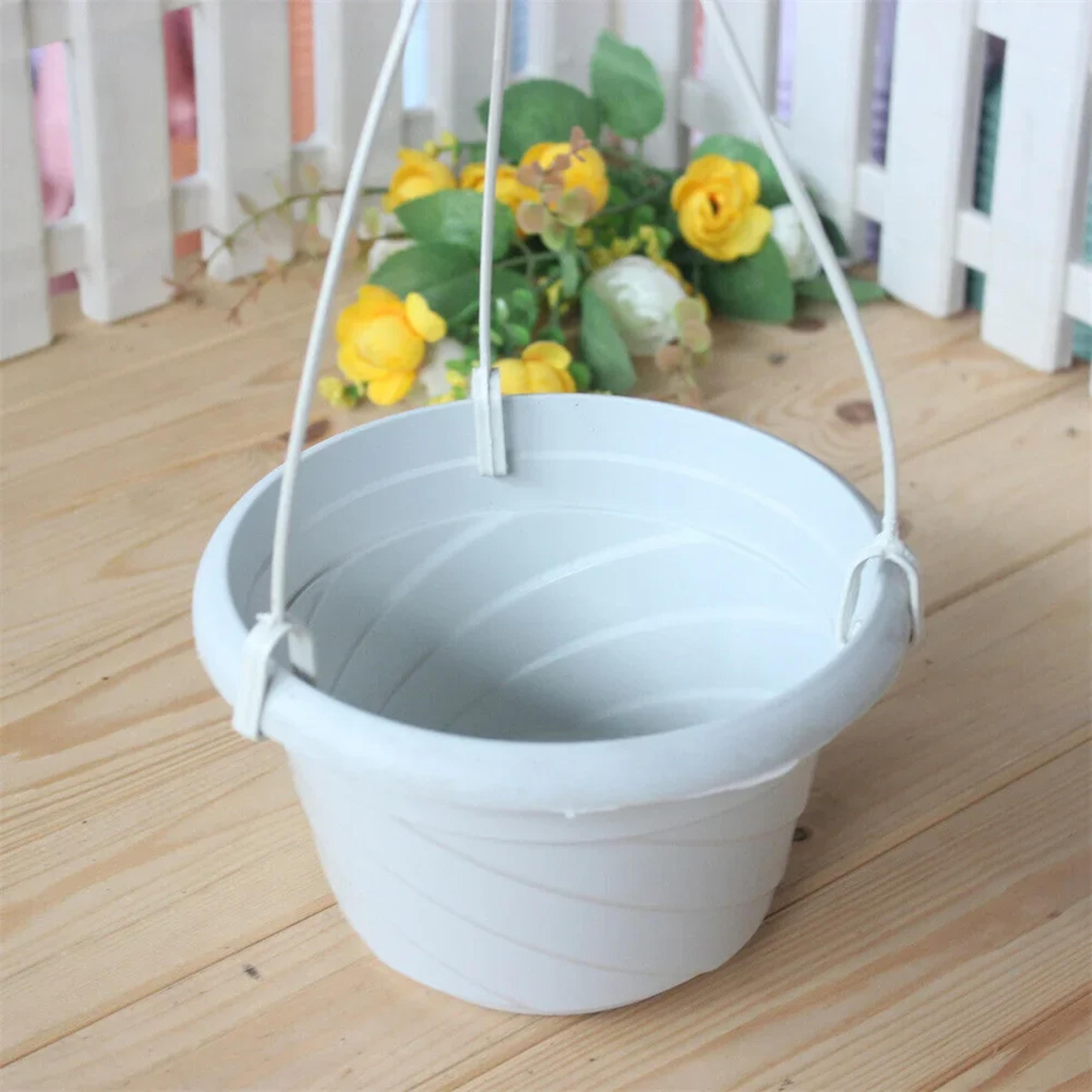 hanging flower basket plant pot holder for balcony garden decor