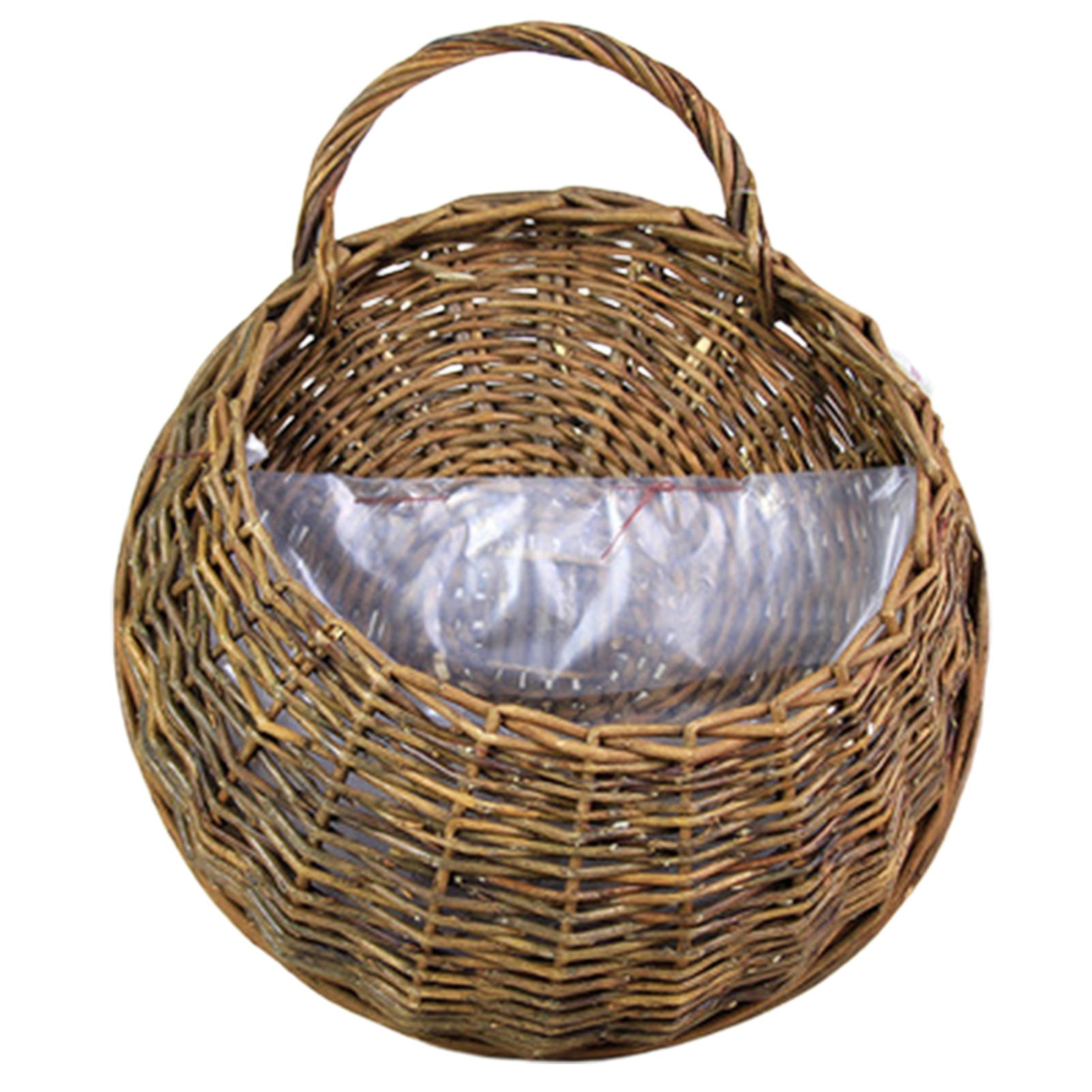 handmade wall mount rattan basket hanging flower basket for boho home decor