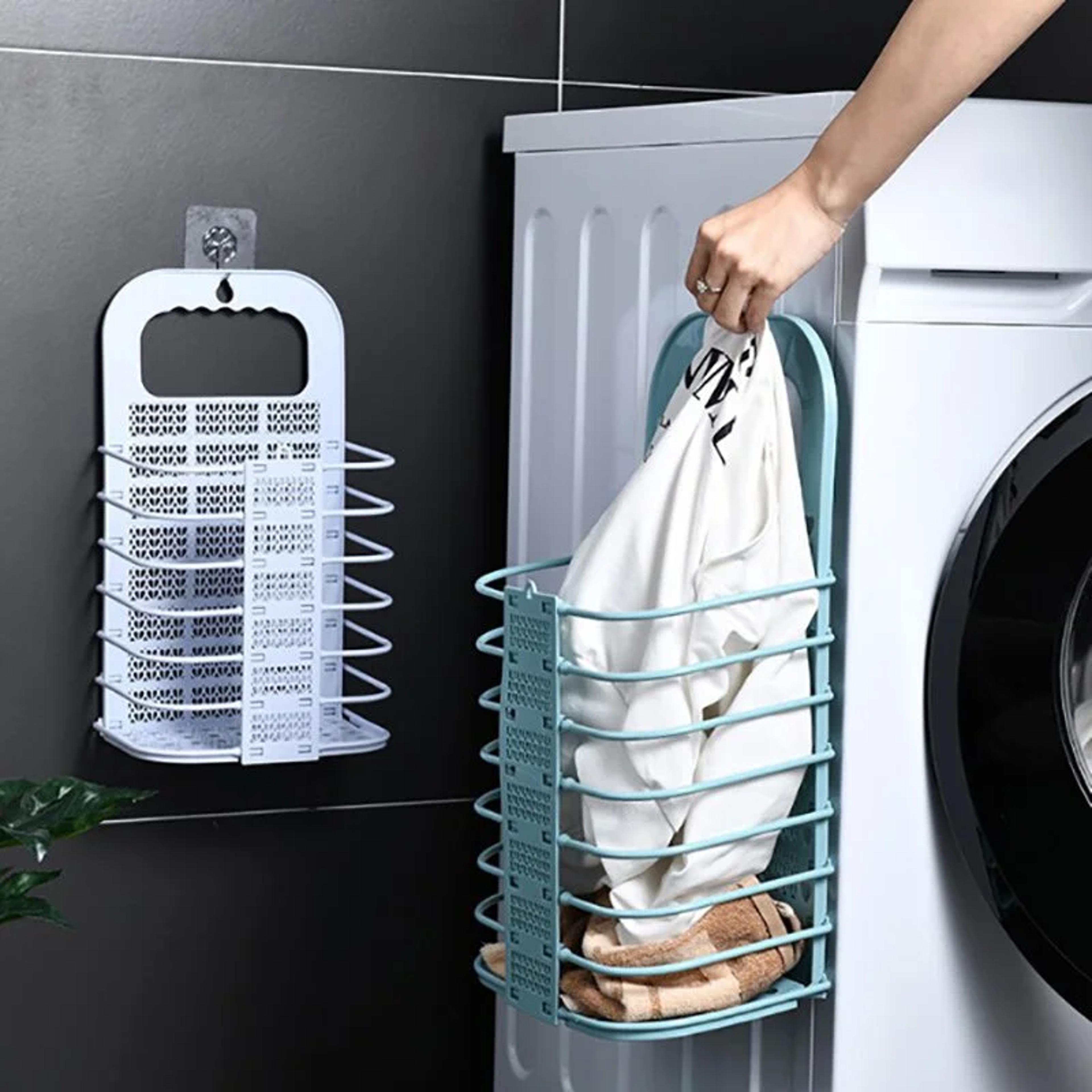 foldable wall mounted laundry basket space saving clothes hamper