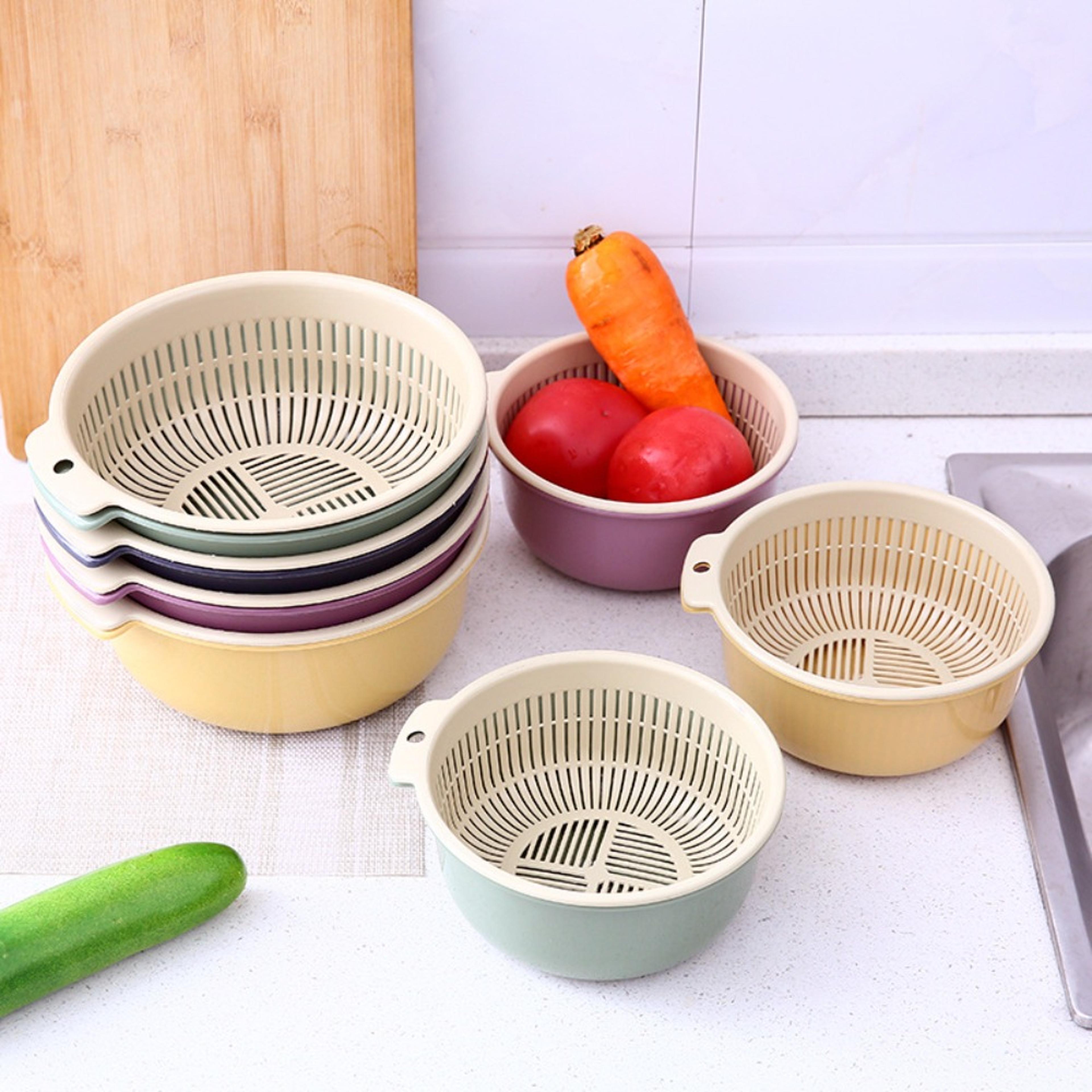 vegetable washing basket and kitchen drain basket with colander bowl