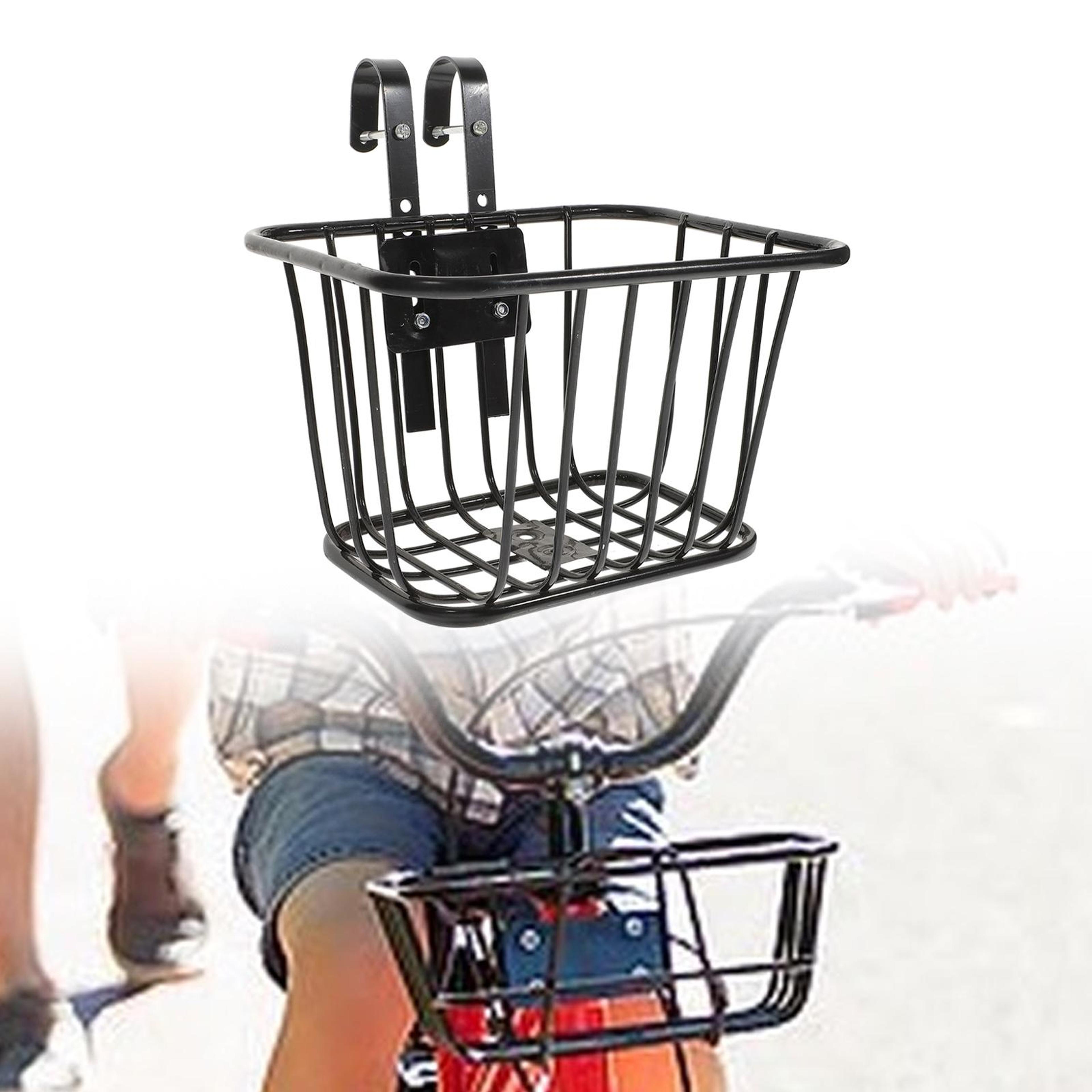 reinforced bike handlebar basket with hooks removable metal front bicycle basket