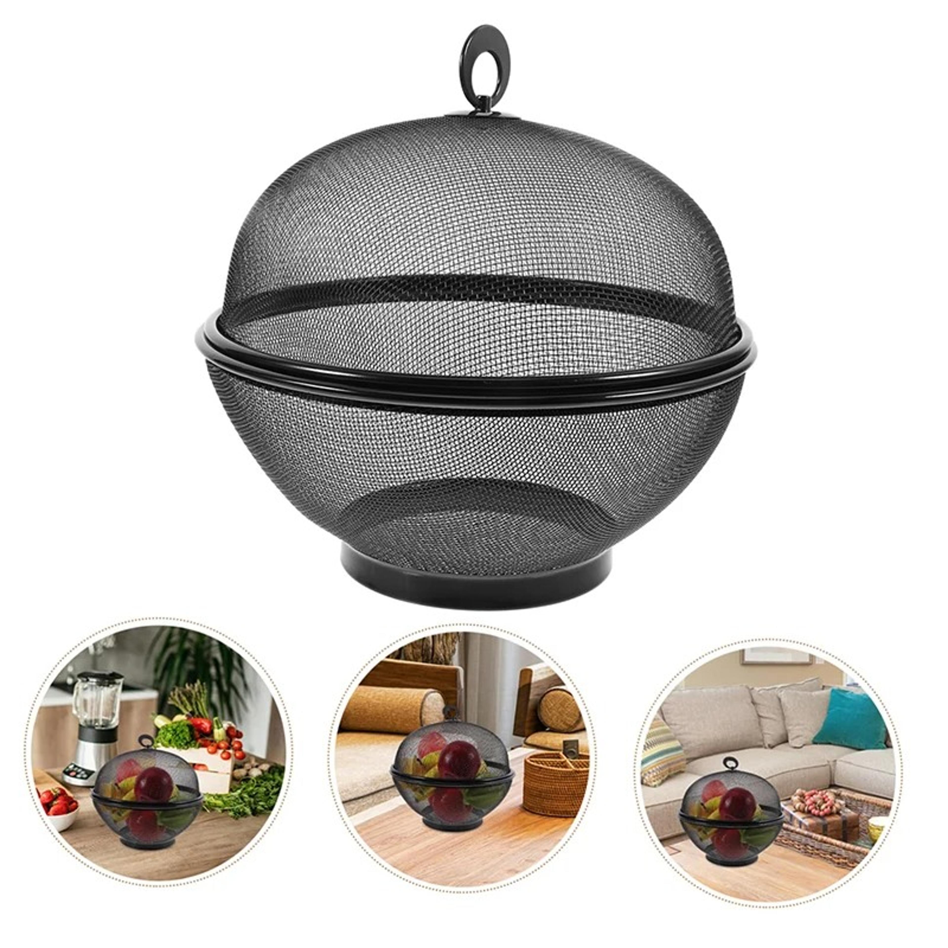 mesh fruit basket with lid fly resistant fruit and vegetable storage bowl