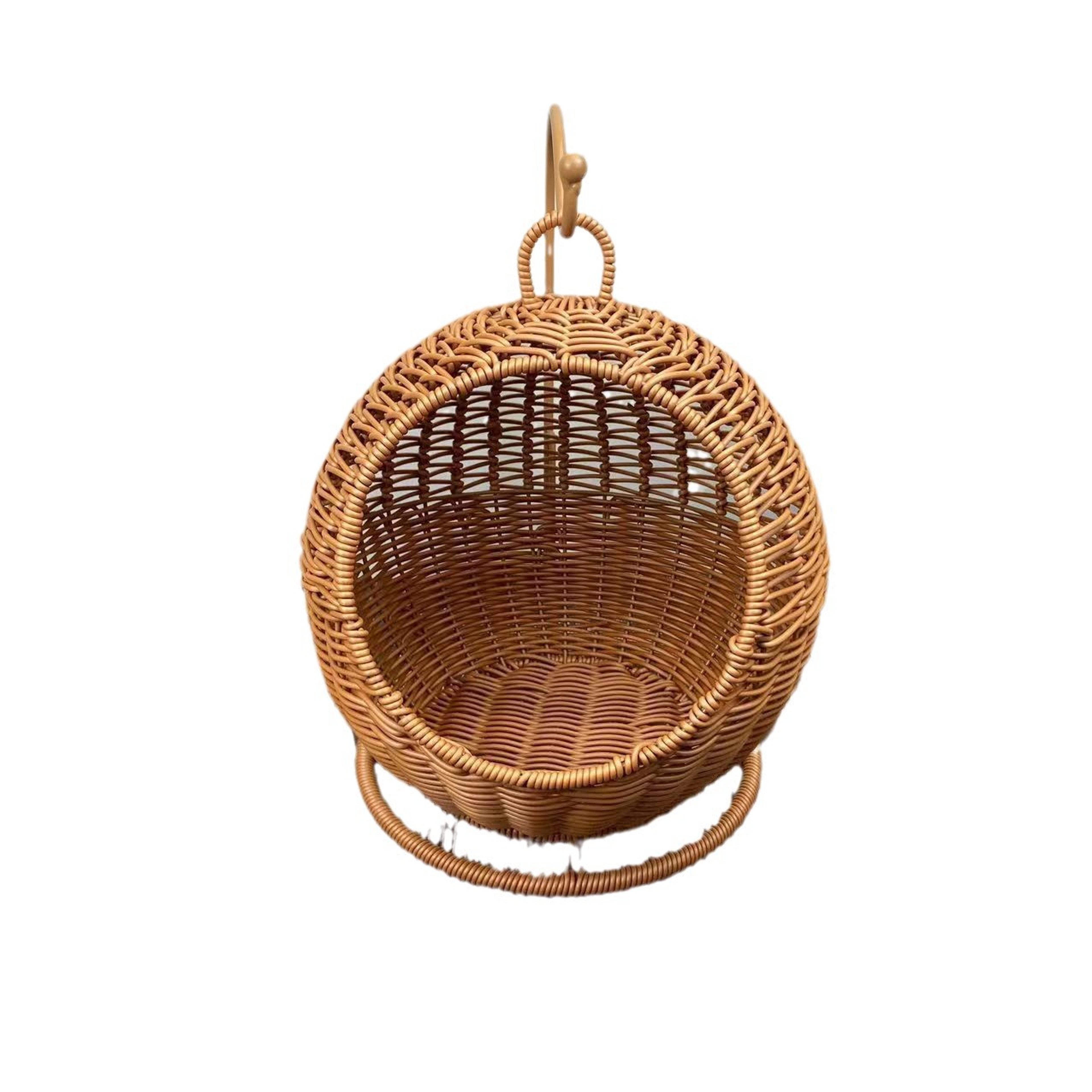rattan style hanging cat bed and woven cat hammock basket