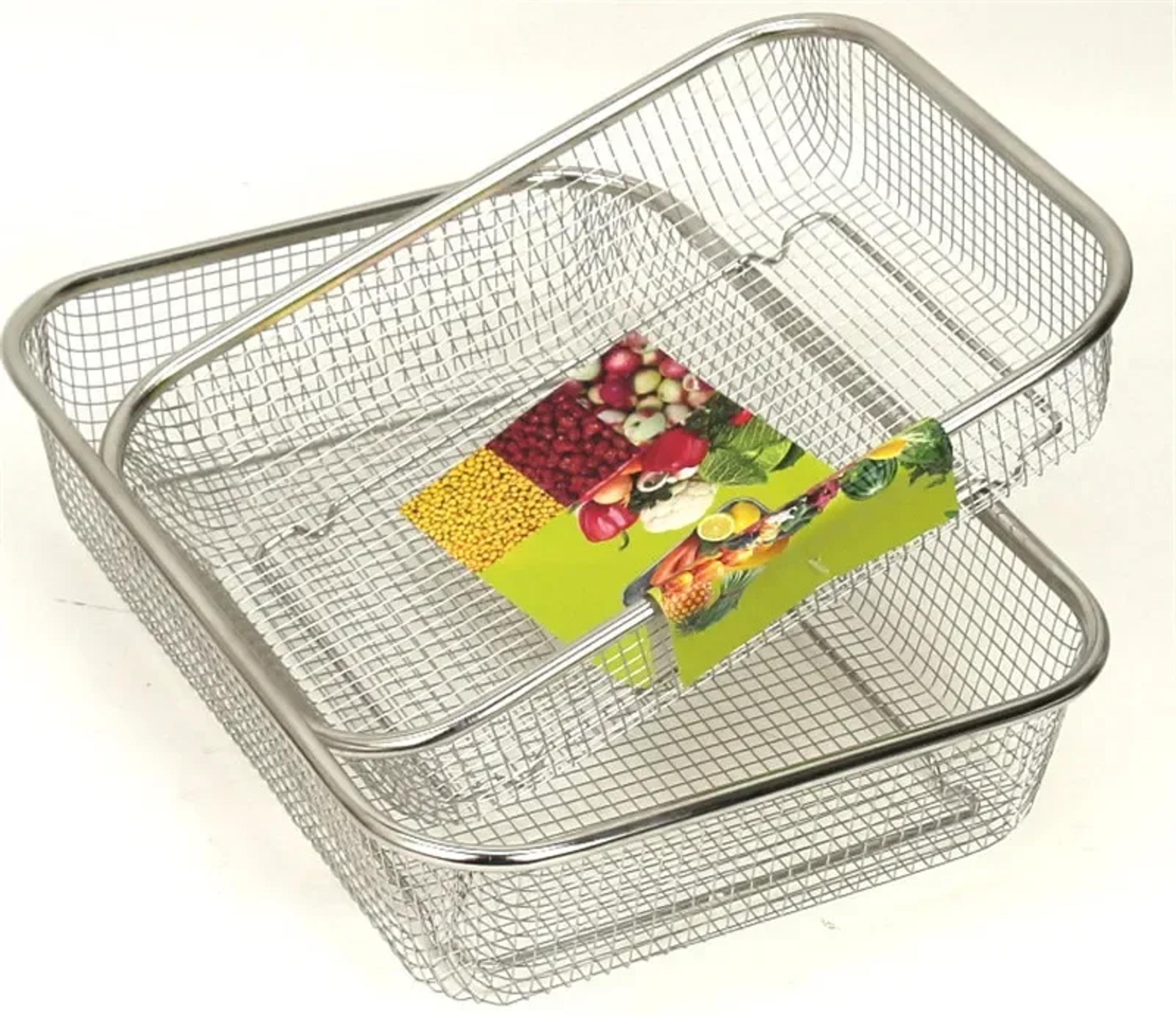 stainless steel sink colander rectangular fruit and vegetable washing basket