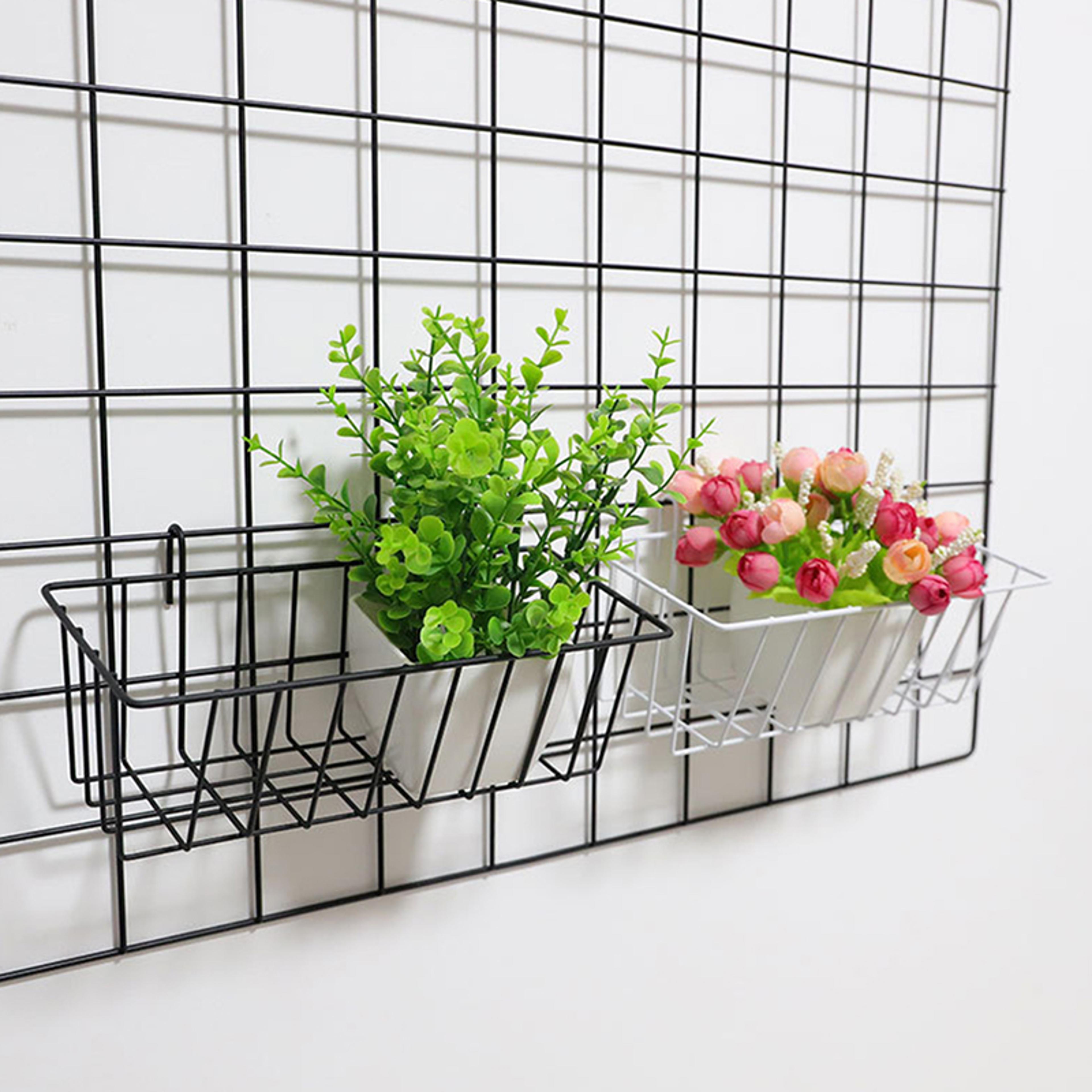 metal wall hanging basket and wall mounted planter for plants, storage and home decor