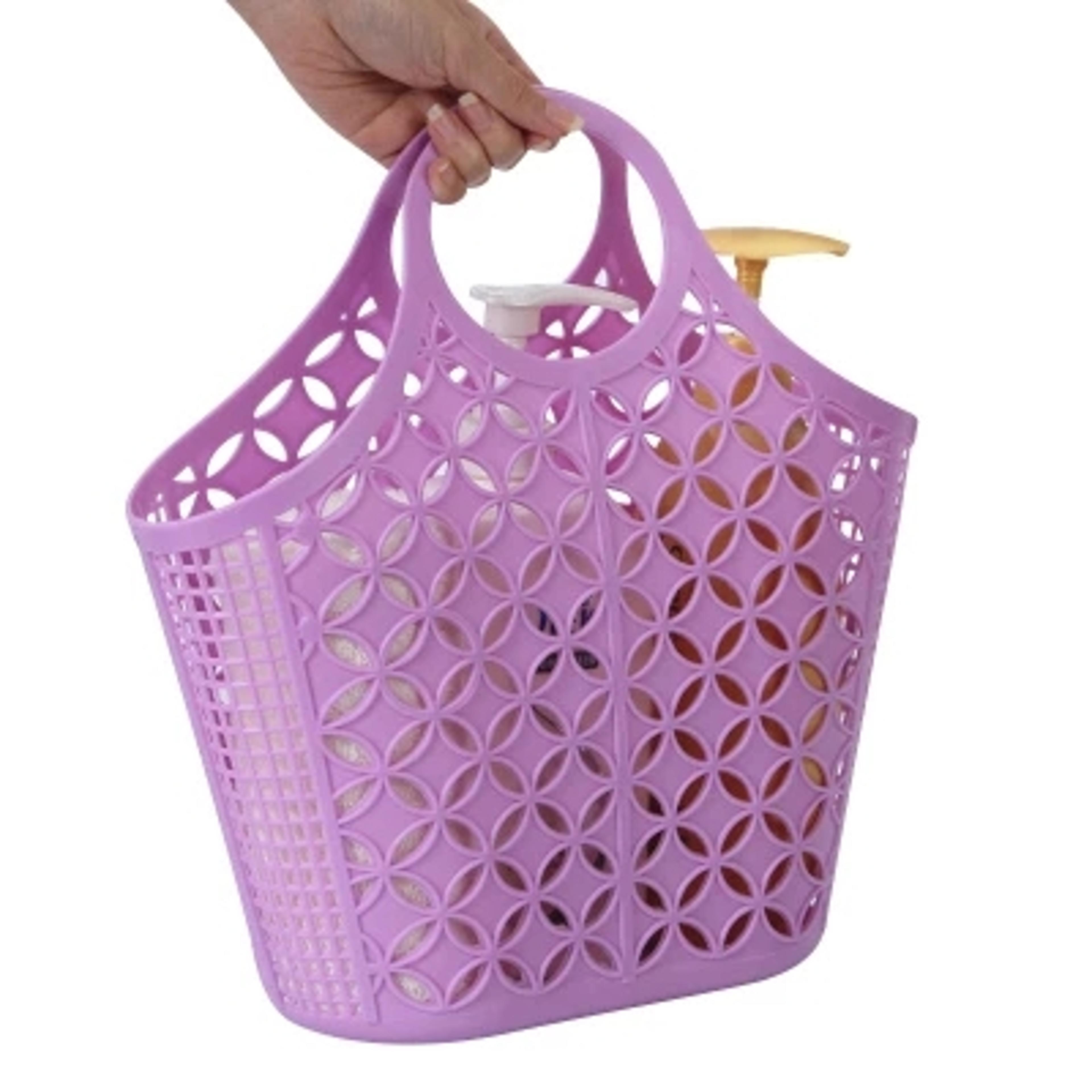 multipurpose plastic hand basket portable bathroom storage and shopping basket
