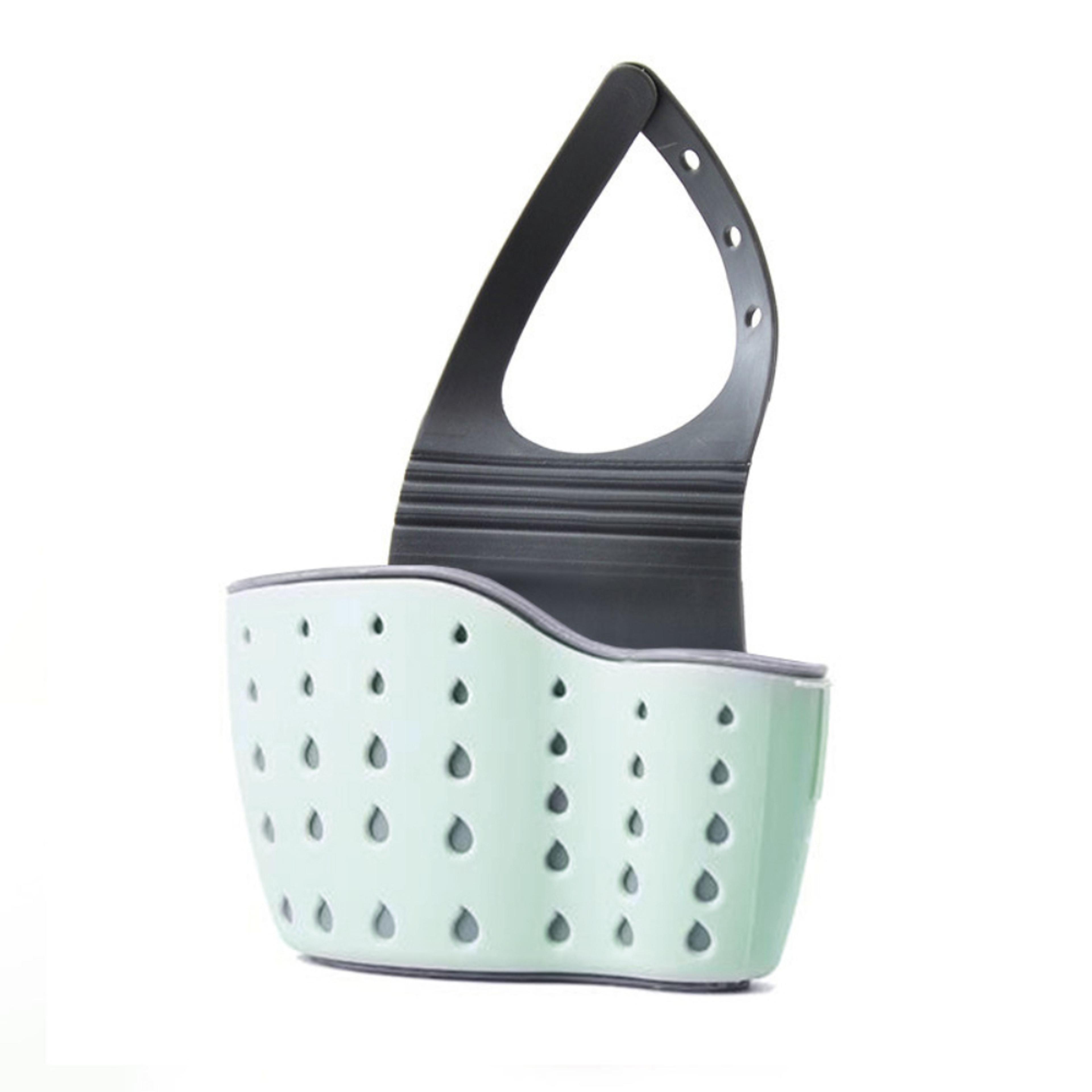 adjustable faucet hanging sink organizer basket for sponge and dishwashing storage