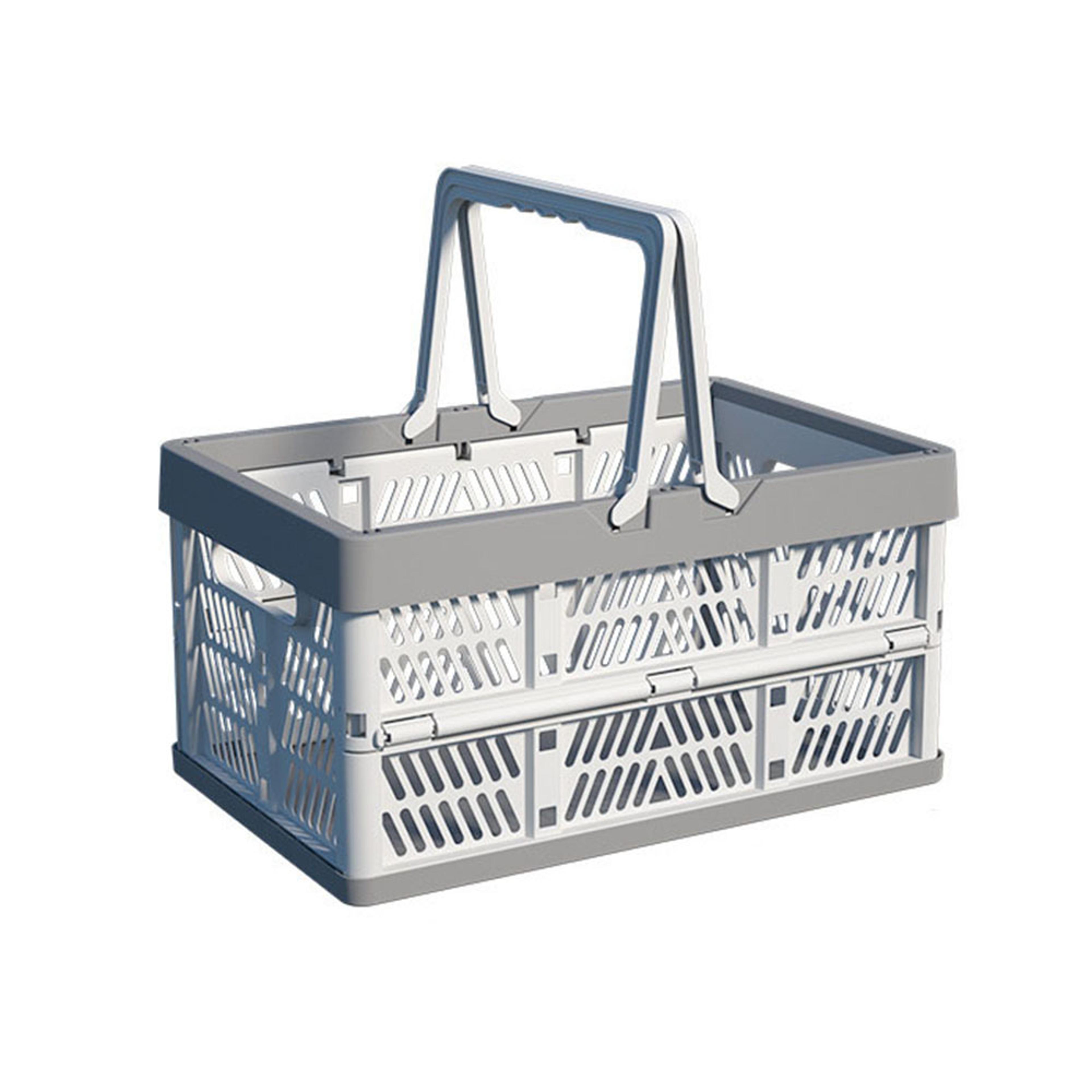 foldable storage box plastic crate stackable organizer for makeup toys and home storage