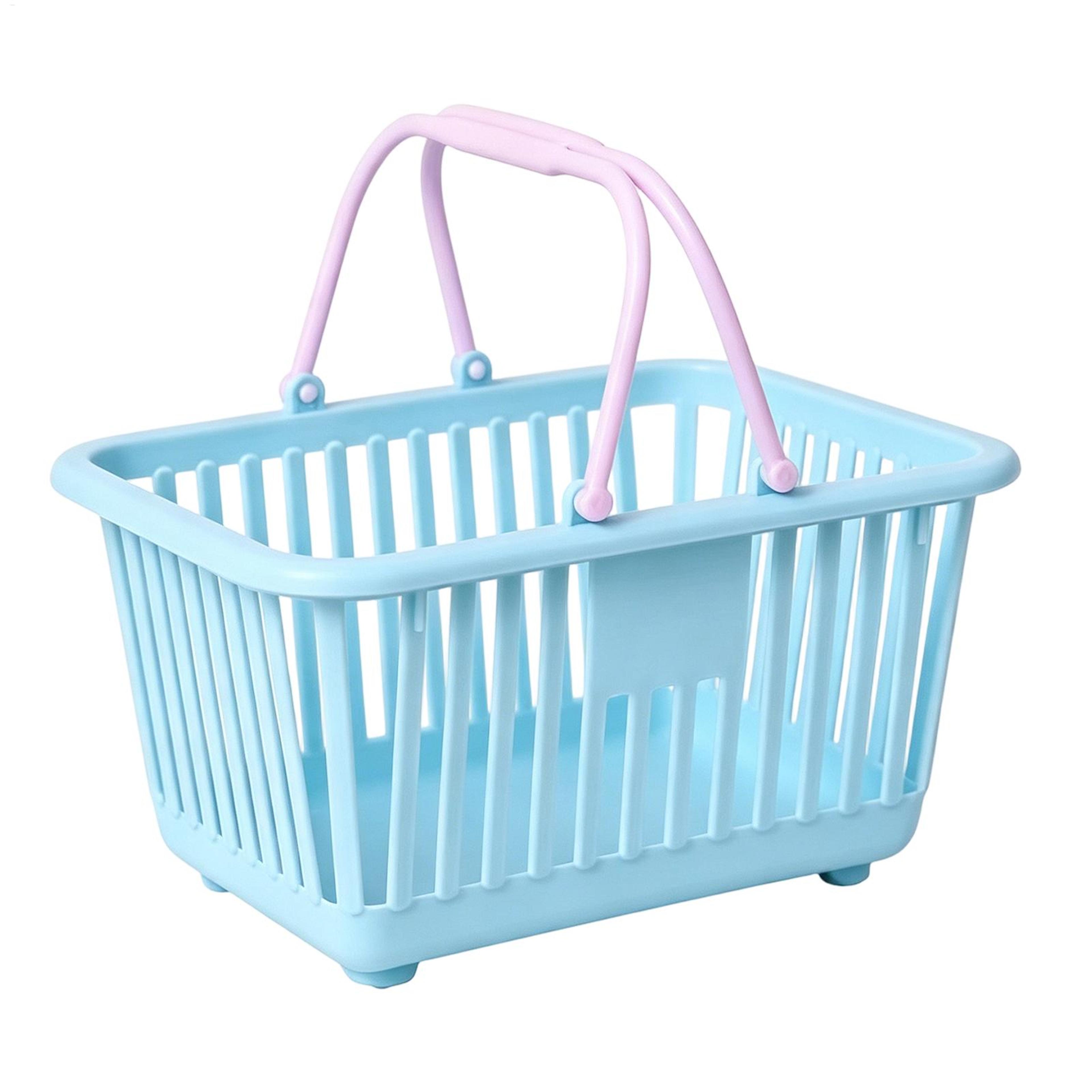 mini shopping basket toy organizer with handles for kids desk storage