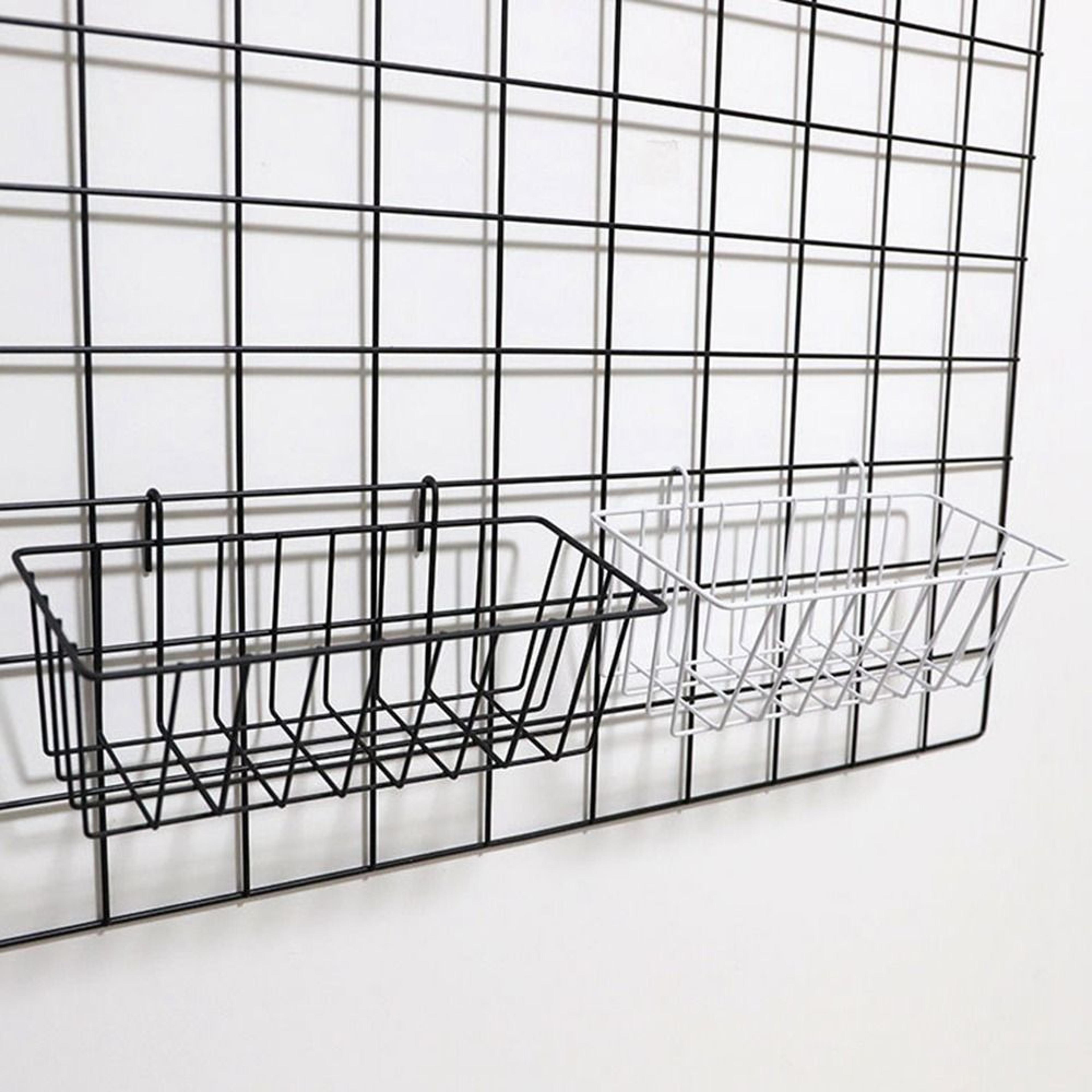 metal storage basket iron grid hanging flower pot space saving organizer
