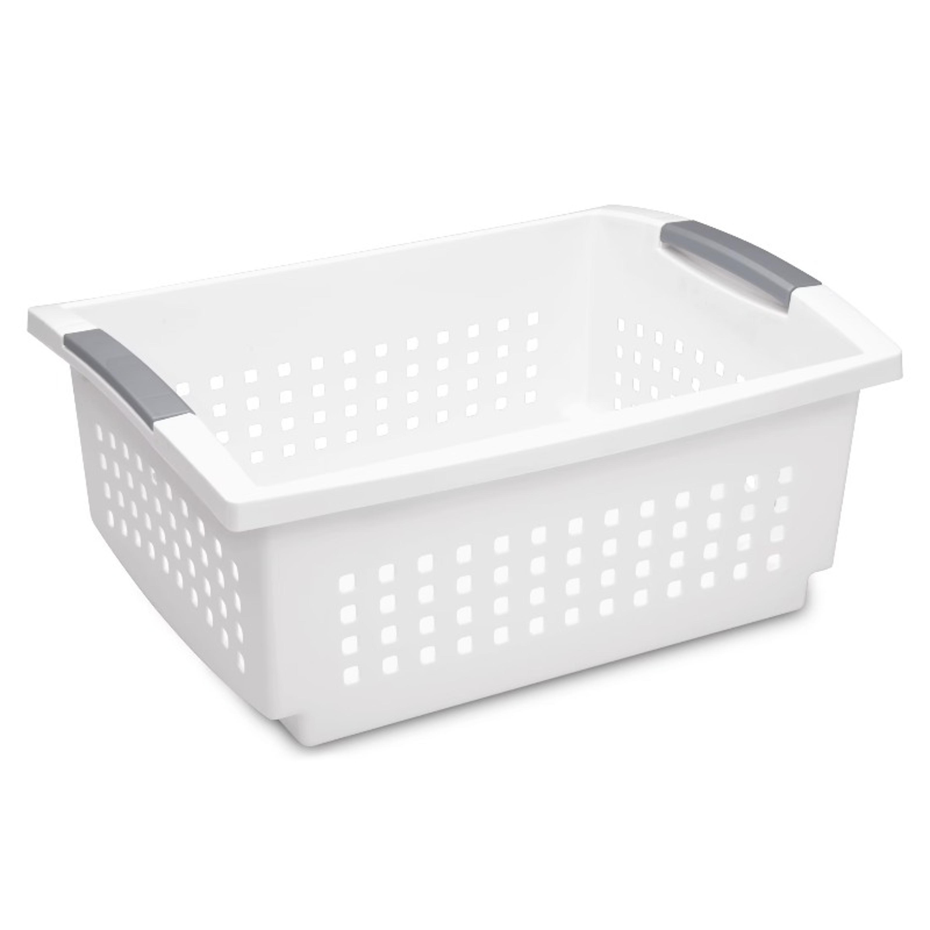 stackable storage basket plastic storage bin space saving organizer