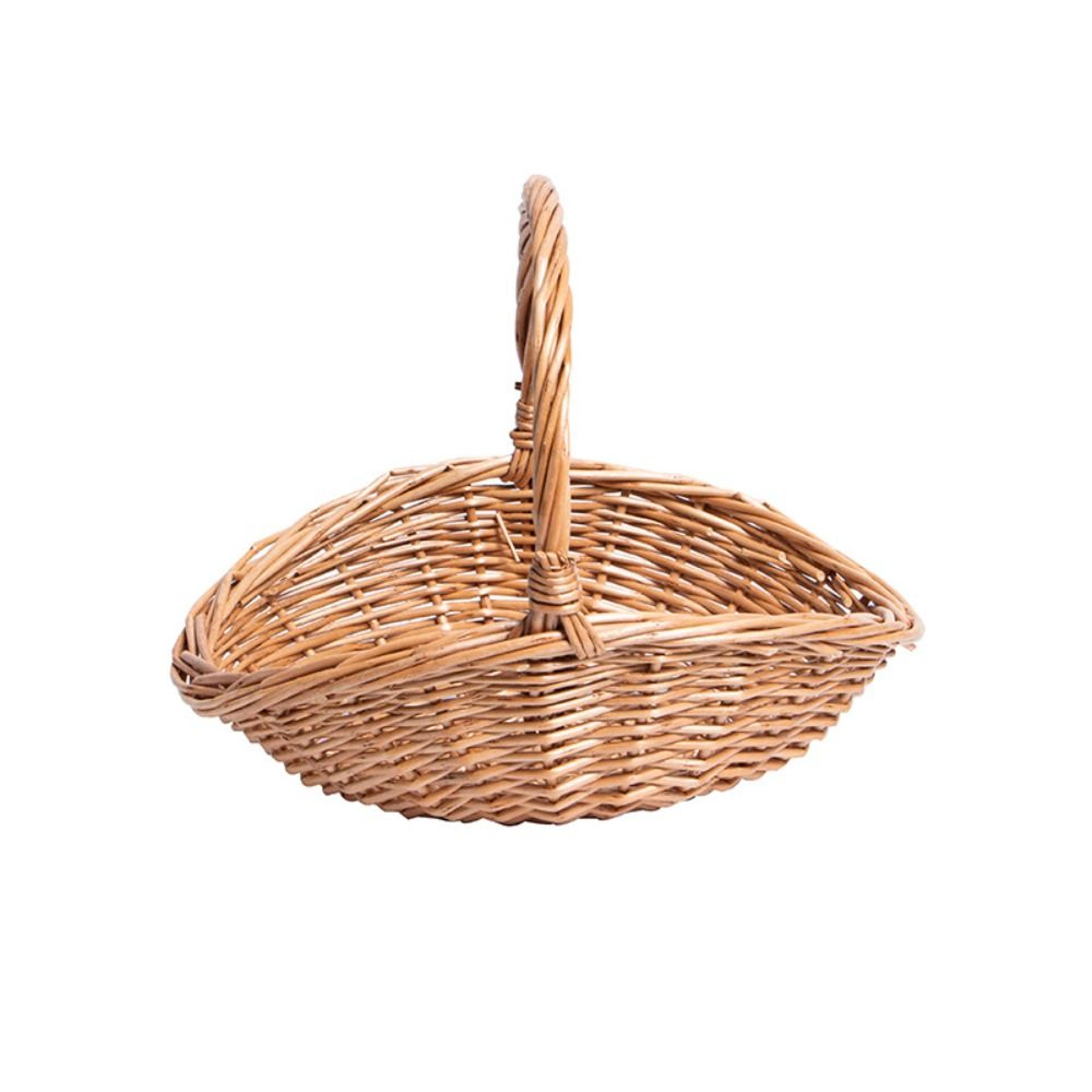 willow rattan picnic basket with handle handmade wicker hamper for outdoor storage