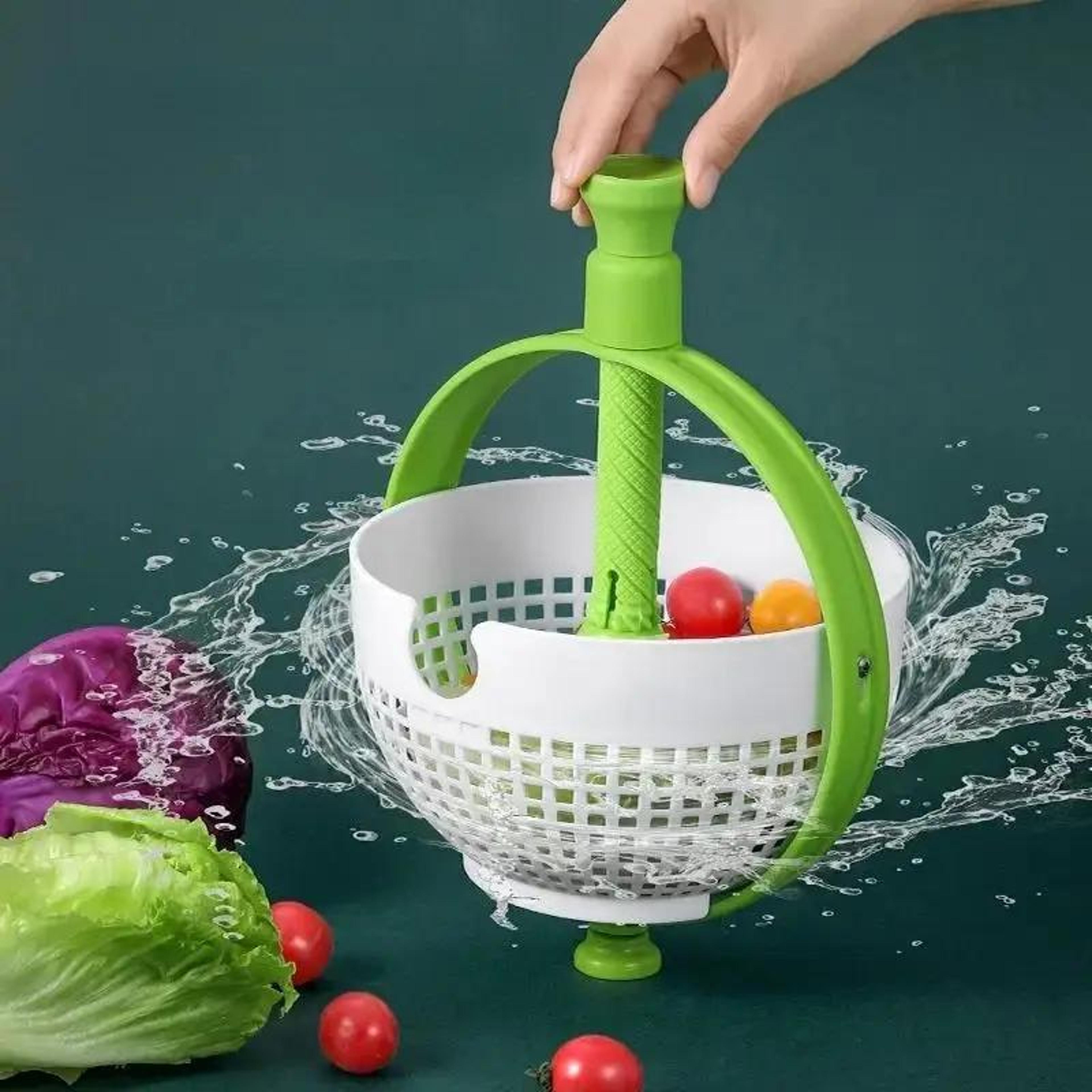 rotating drainage basket vegetable washing basket for fast kitchen cleaning