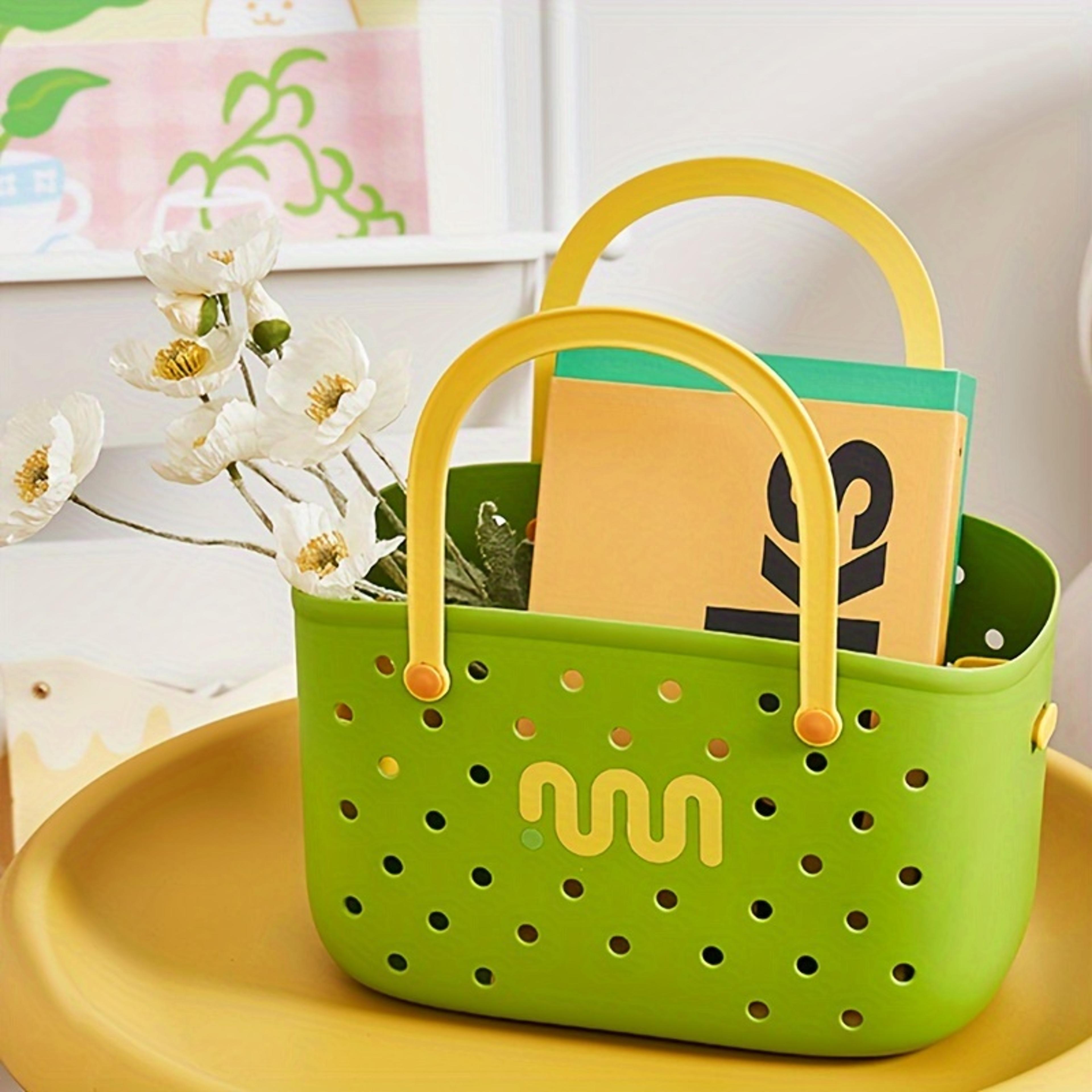 portable bath storage basket with handle multi purpose bathroom organizer