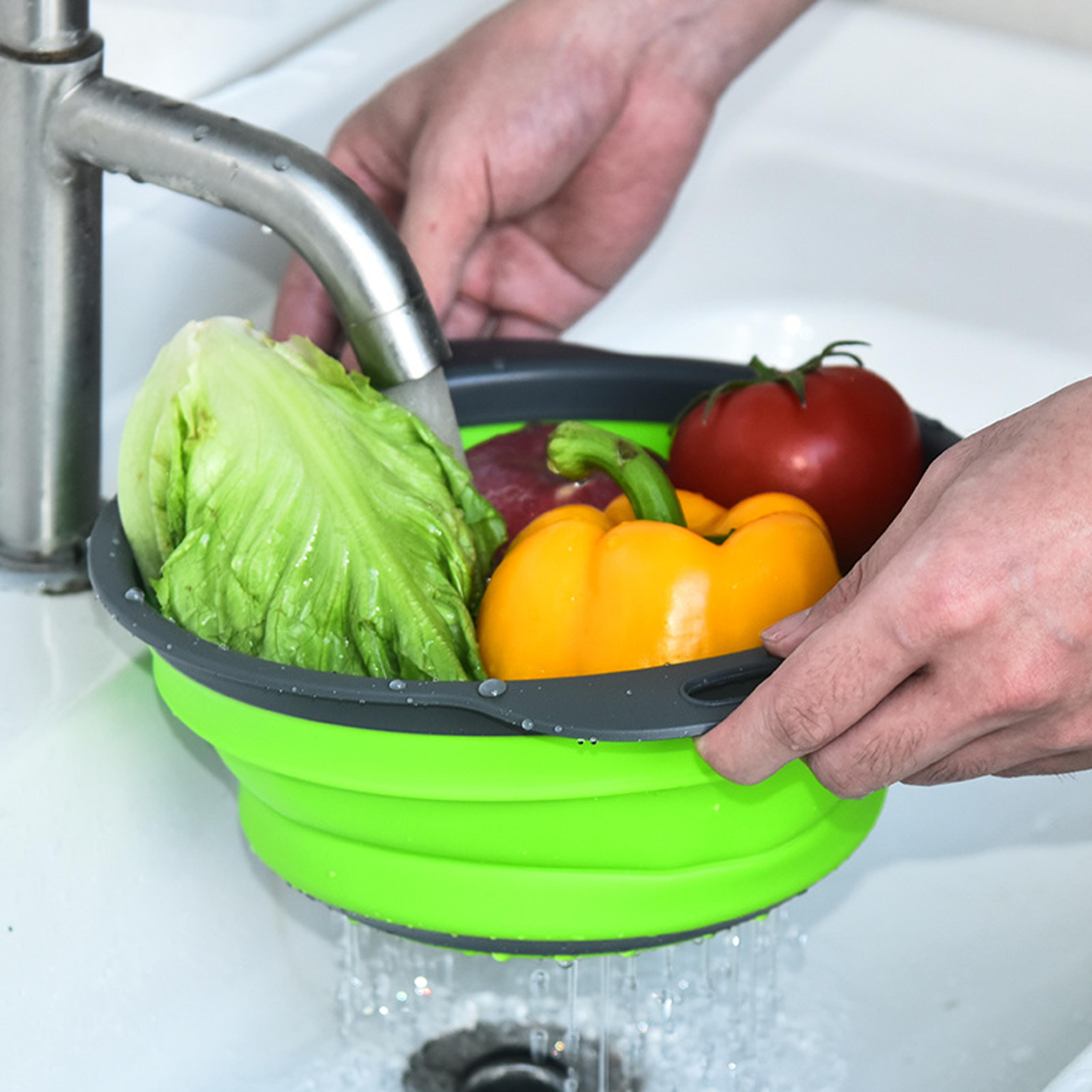 foldable drain basket vegetable washing basket rice colander for kitchen sink