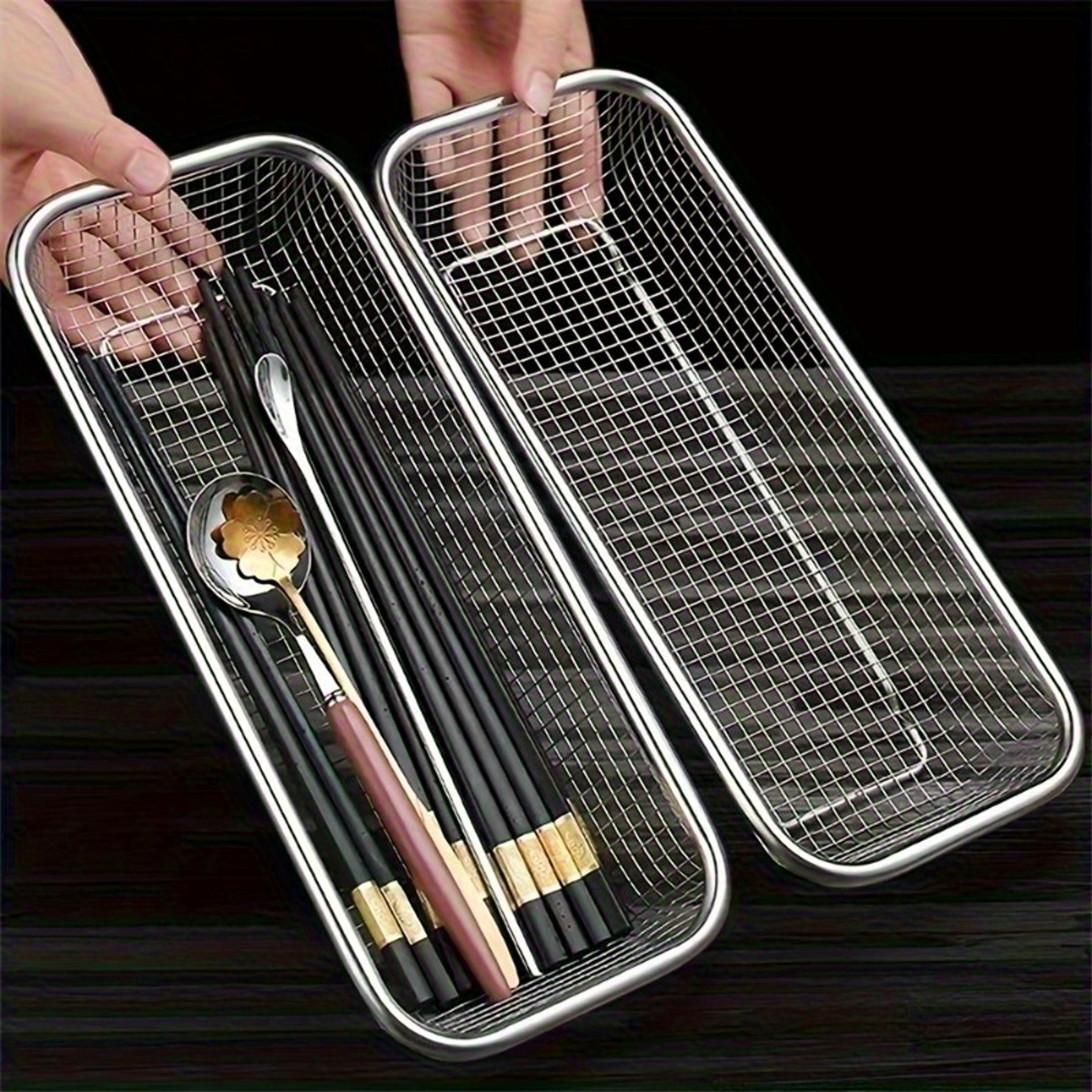 chopstick sterilizer holder with drain basket for clean kitchen storage