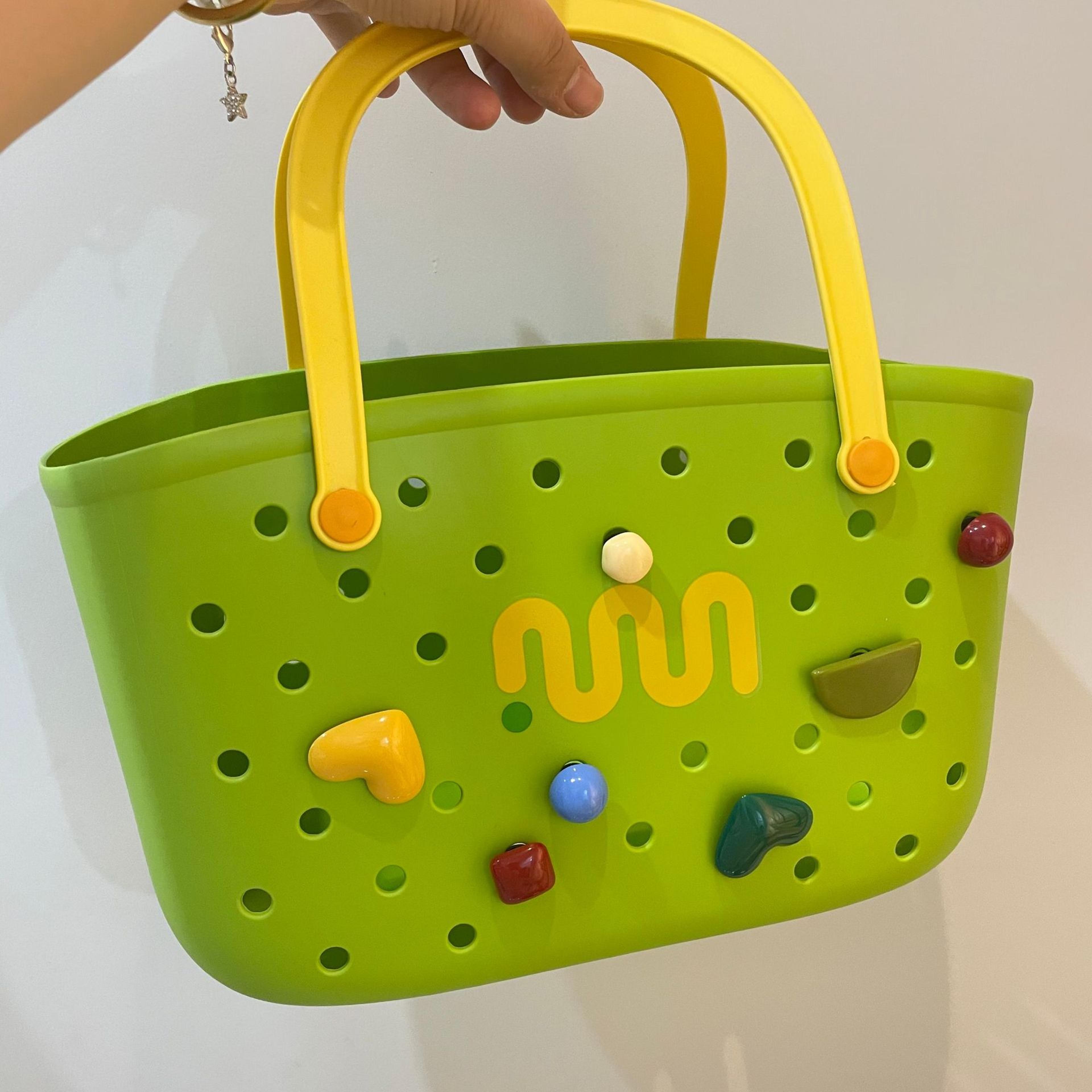 portable beach bag drain basket foldable storage basket for bath, shopping and home organization
