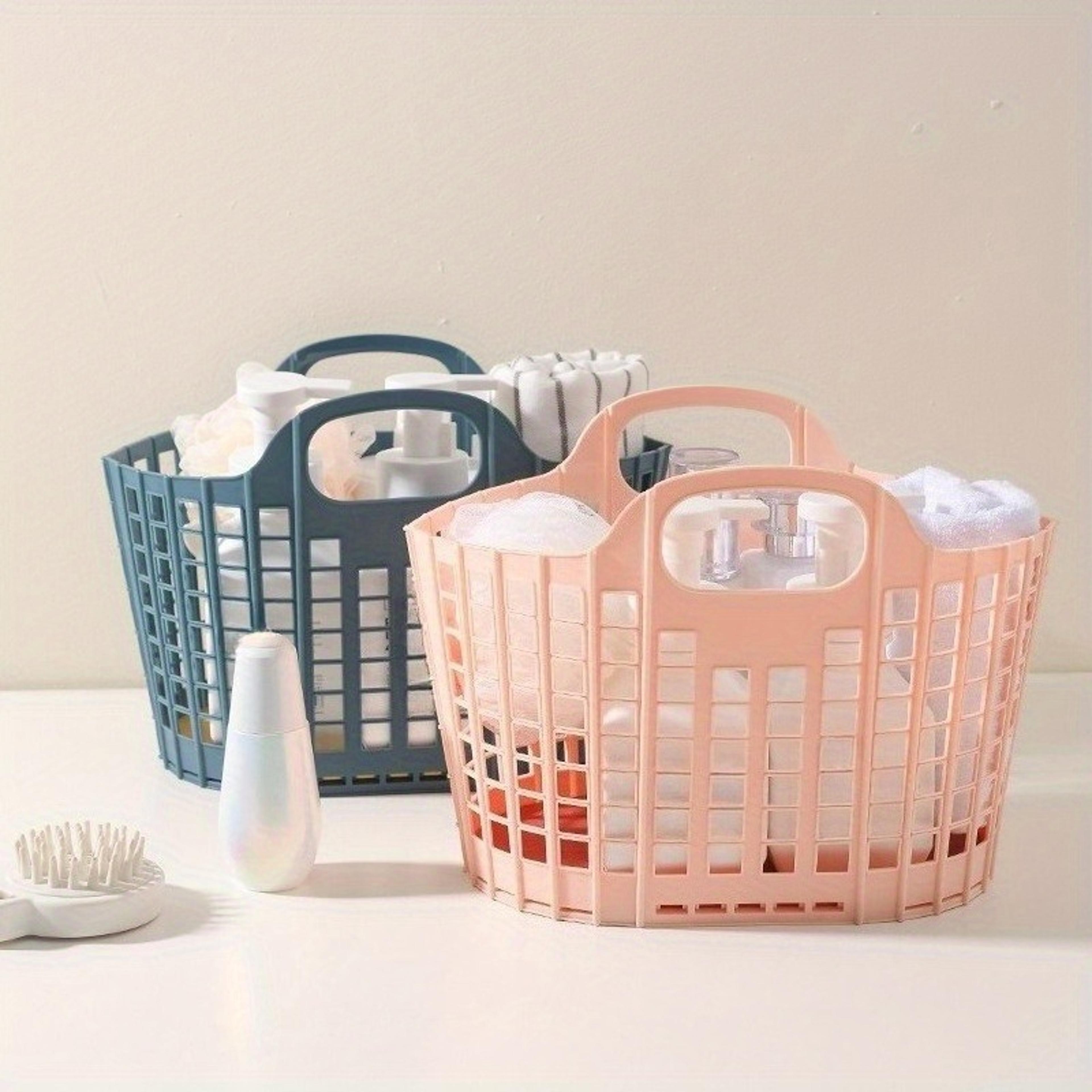 foldable shower caddy basket portable bathroom organizer for dorm and home storage