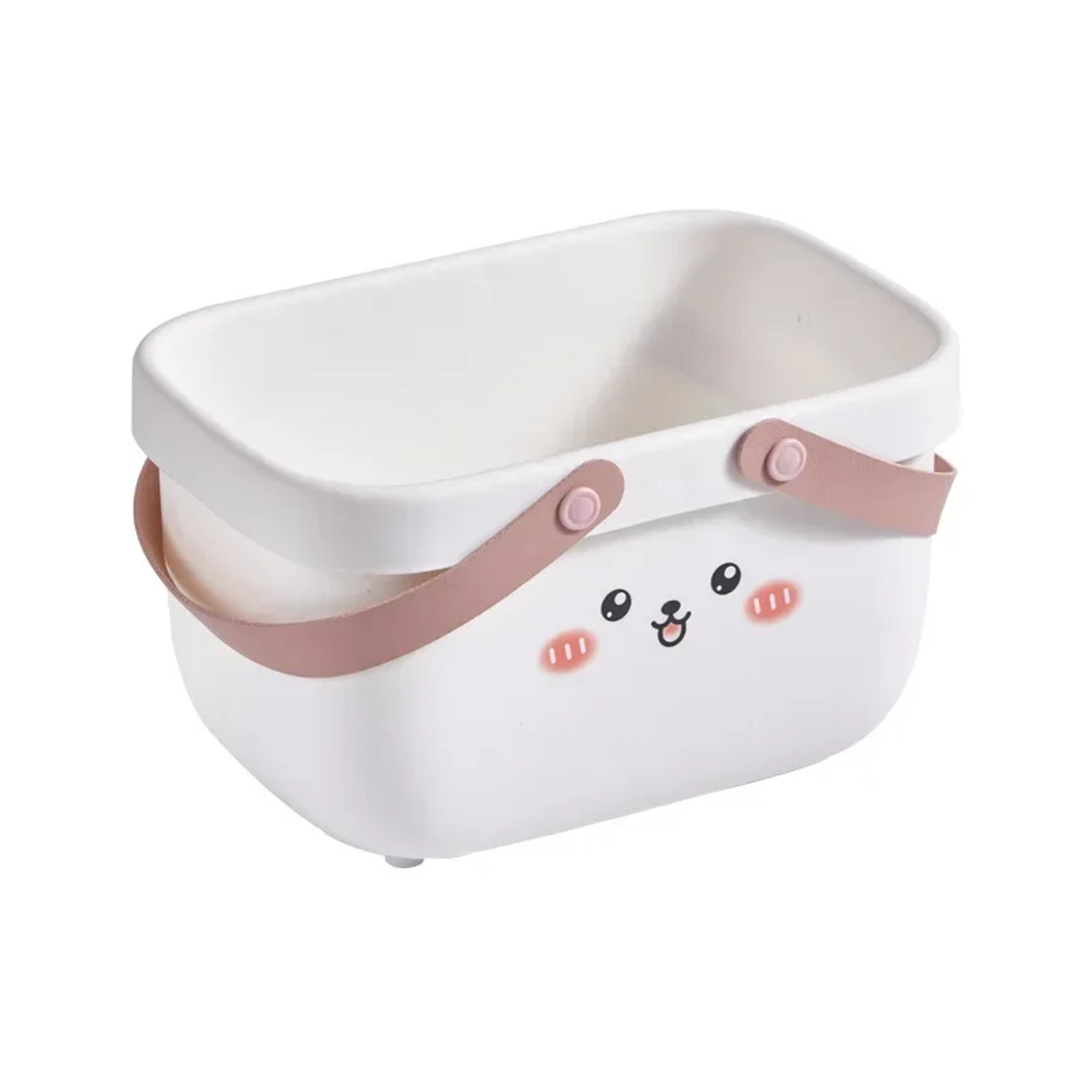 cartoon portable bath basket storage organizer for students and home