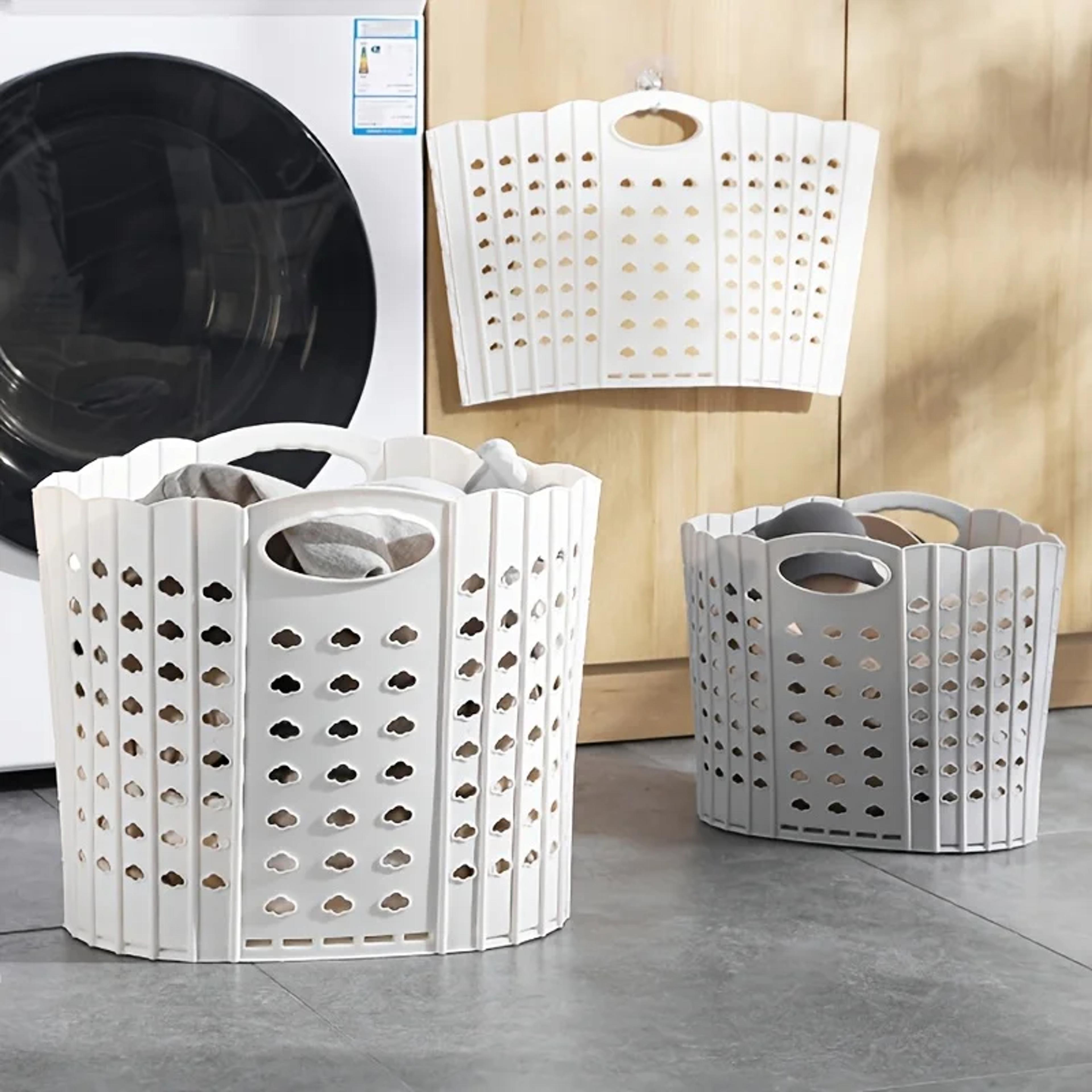 folding wall mounted laundry basket portable dirty clothes storage organizer