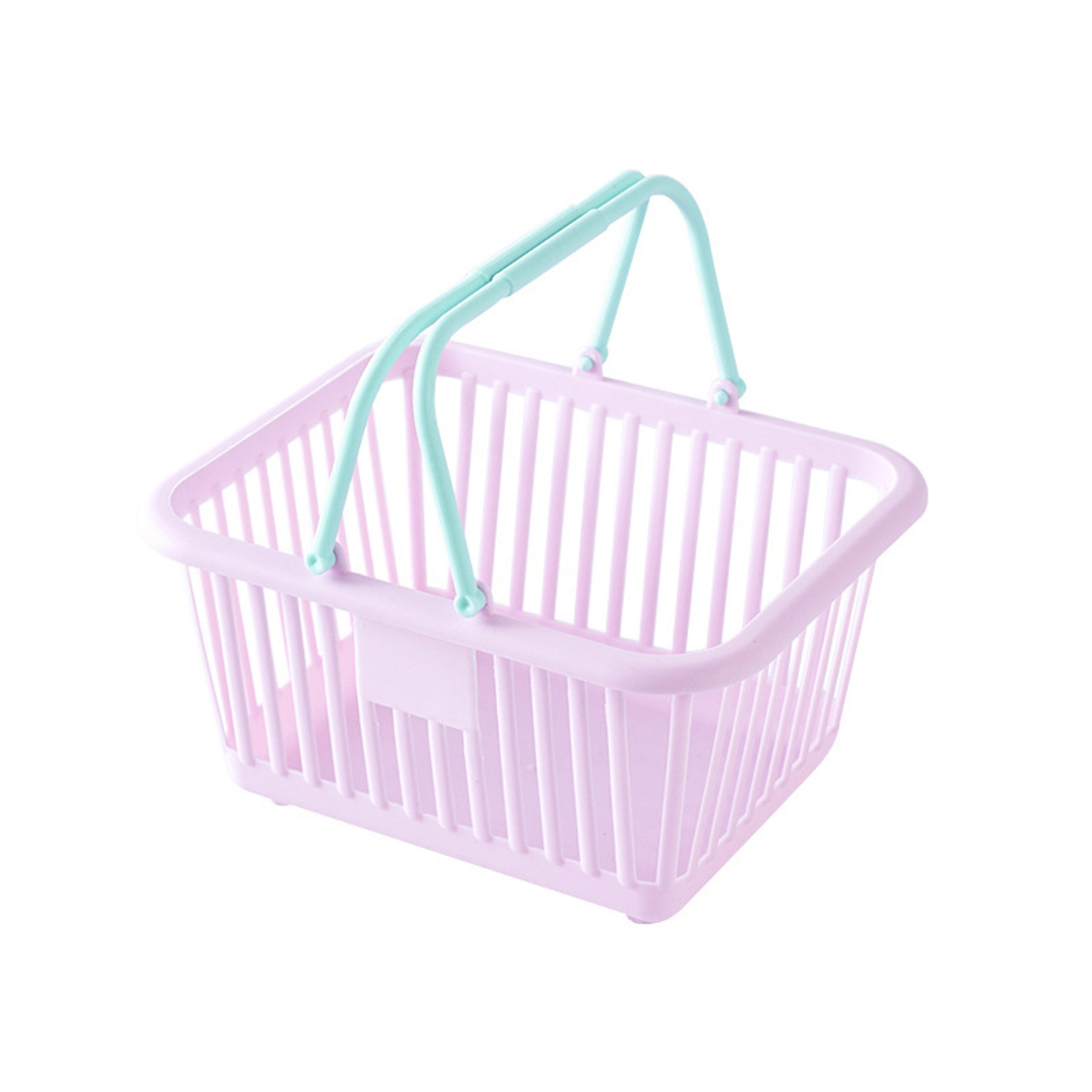 portable plastic storage basket organizer for home desk toys fruits and stationery