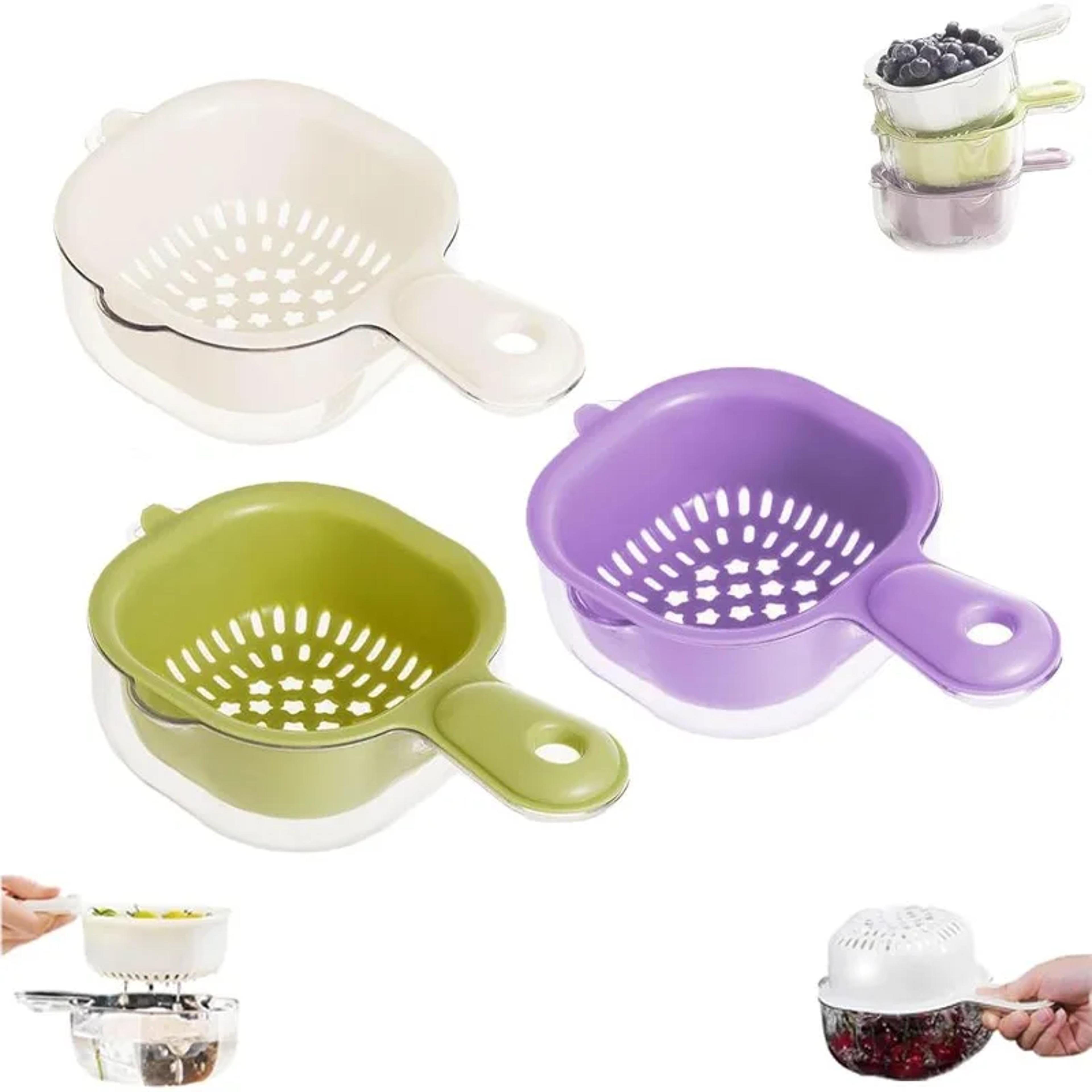 rotatable fruit strainer colander basket for washing and draining food