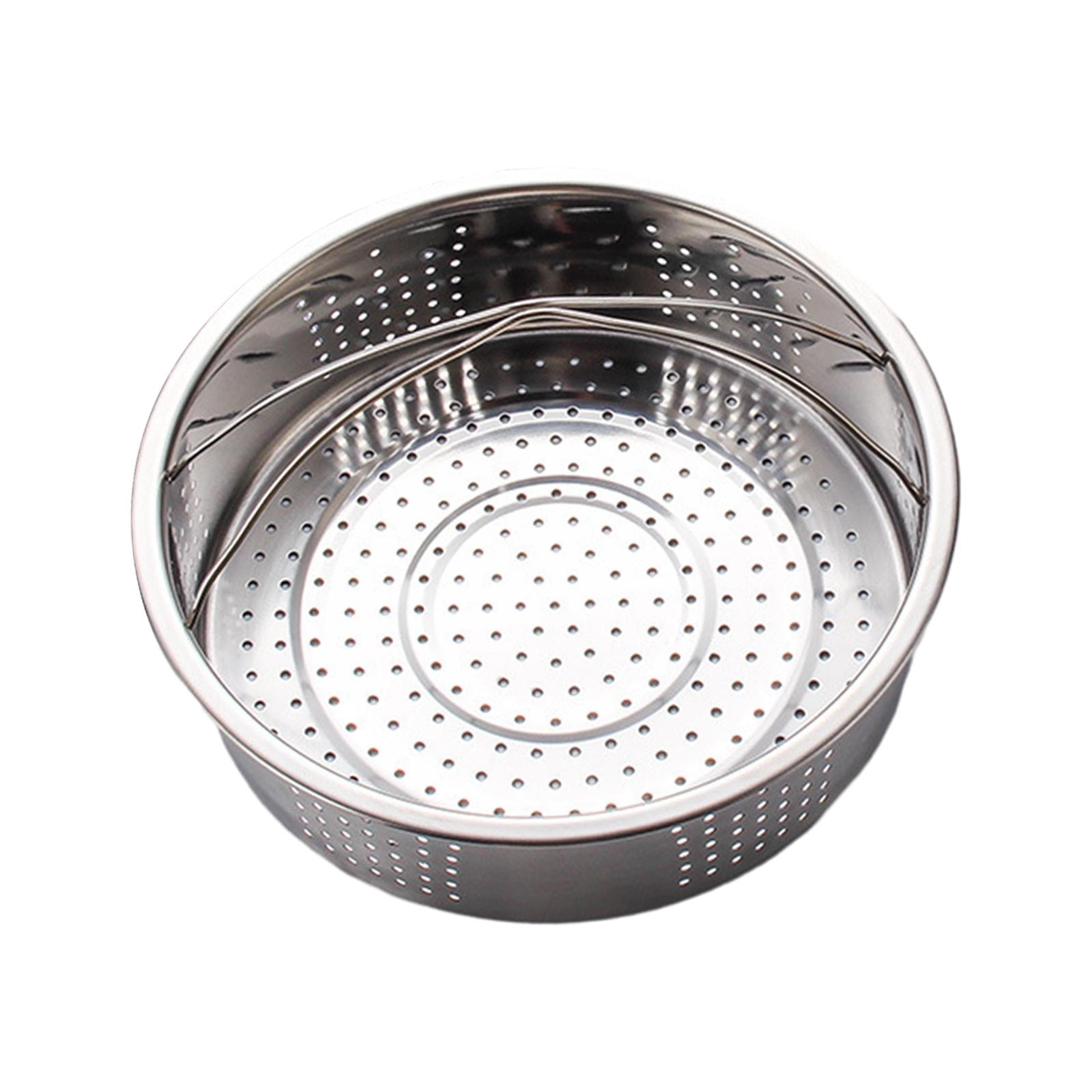 stainless steel steamer basket insert for pots and pans with vegetable and seafood strainer