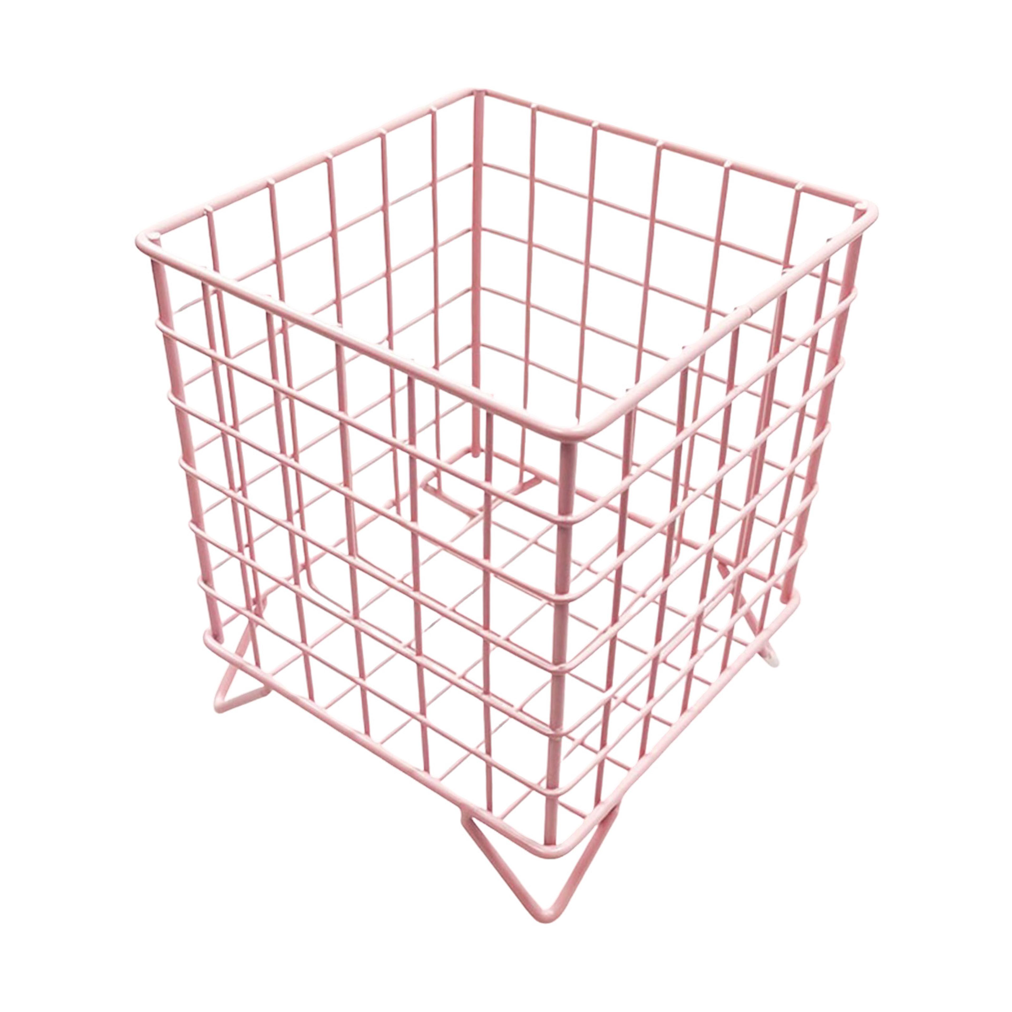 large capacity metal storage basket desktop organizer for bathroom kitchen vanity