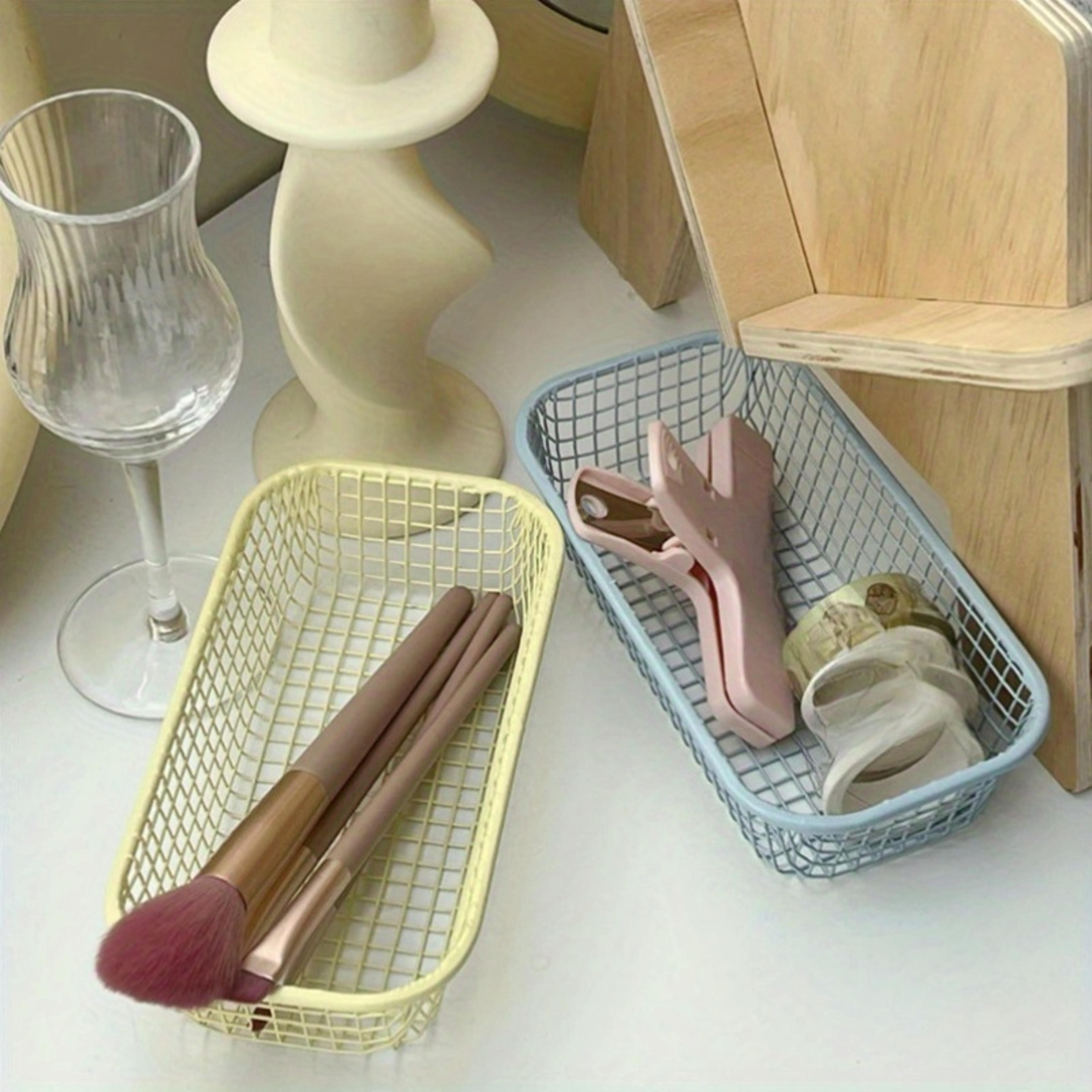 retro desktop storage basket organizer with multifunctional office and cosmetic storage