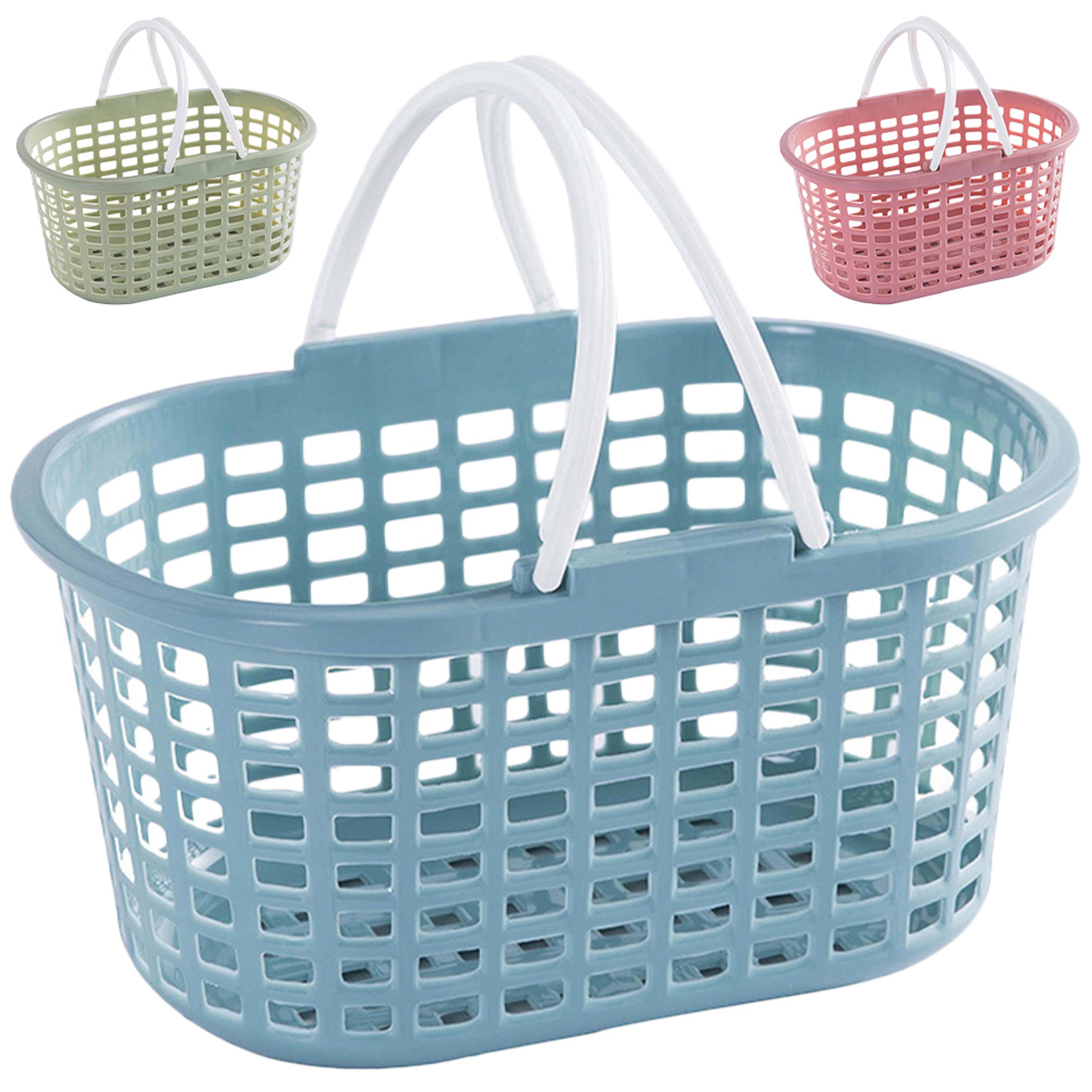 plastic storage baskets with handles kitchen organizer basket for shower and fruit storage