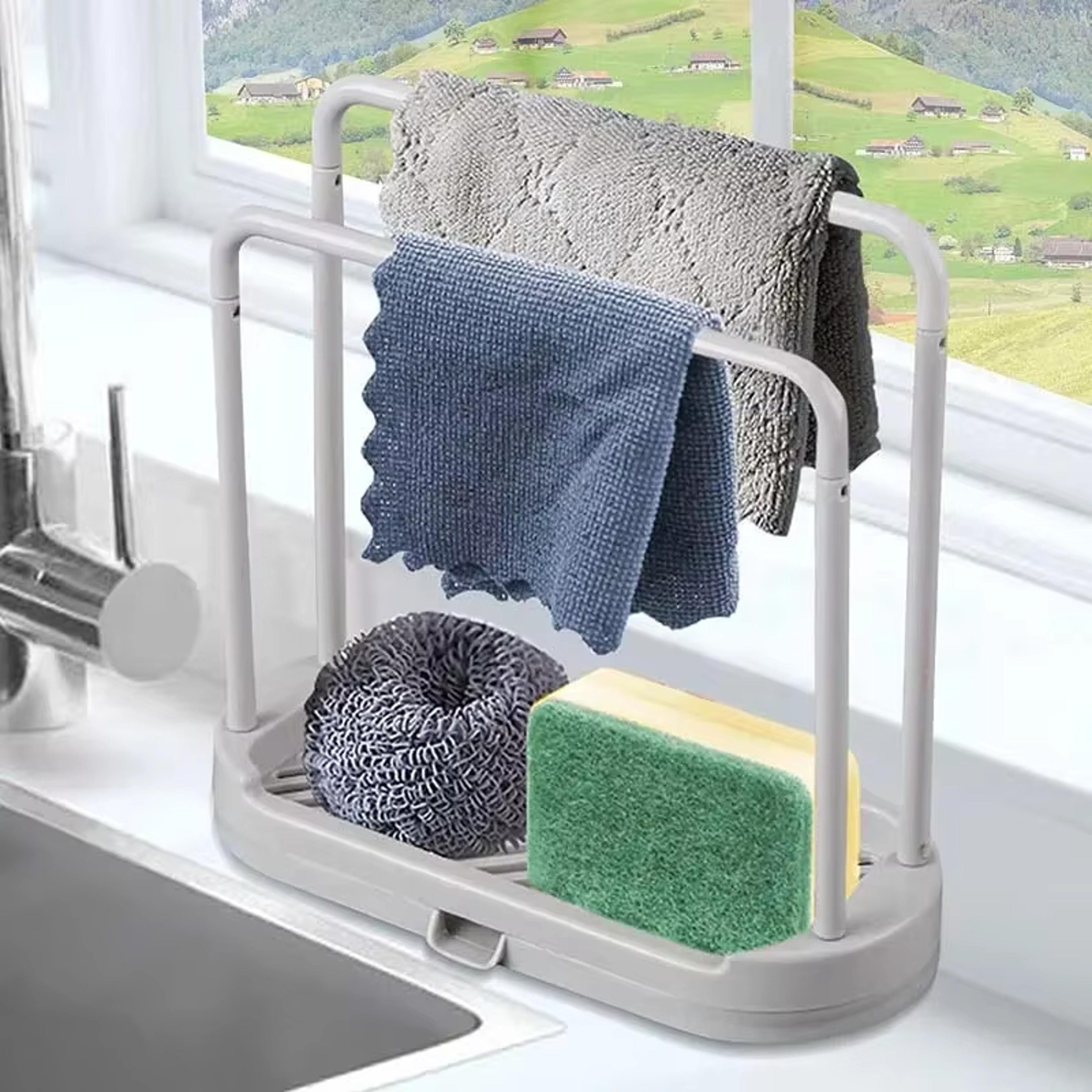 detachable kitchen sink organizer rack dishcloth holder sponge storage shelf