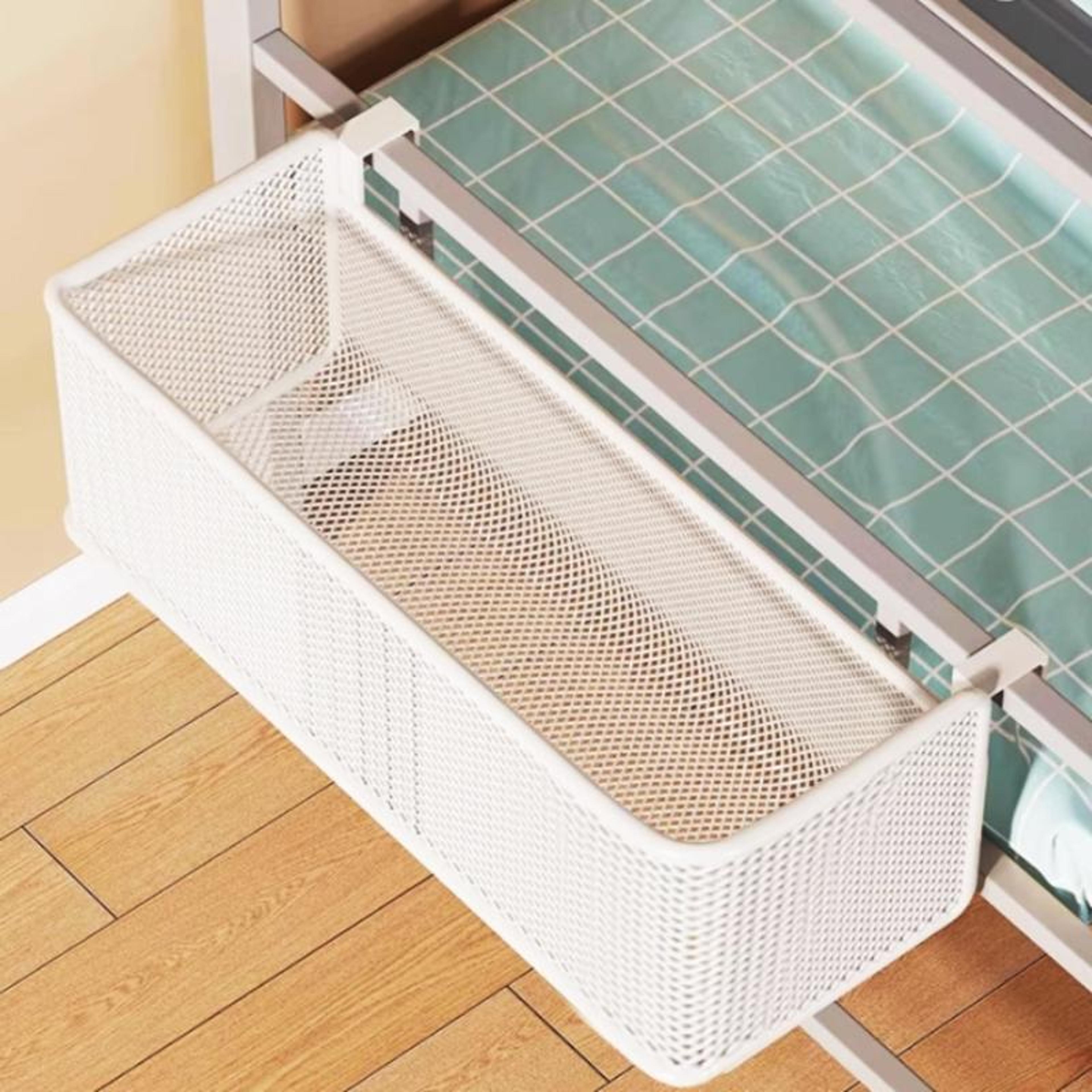 bedside hanging storage basket space saving metal bedside shelf for dorm bunk bed bedroom