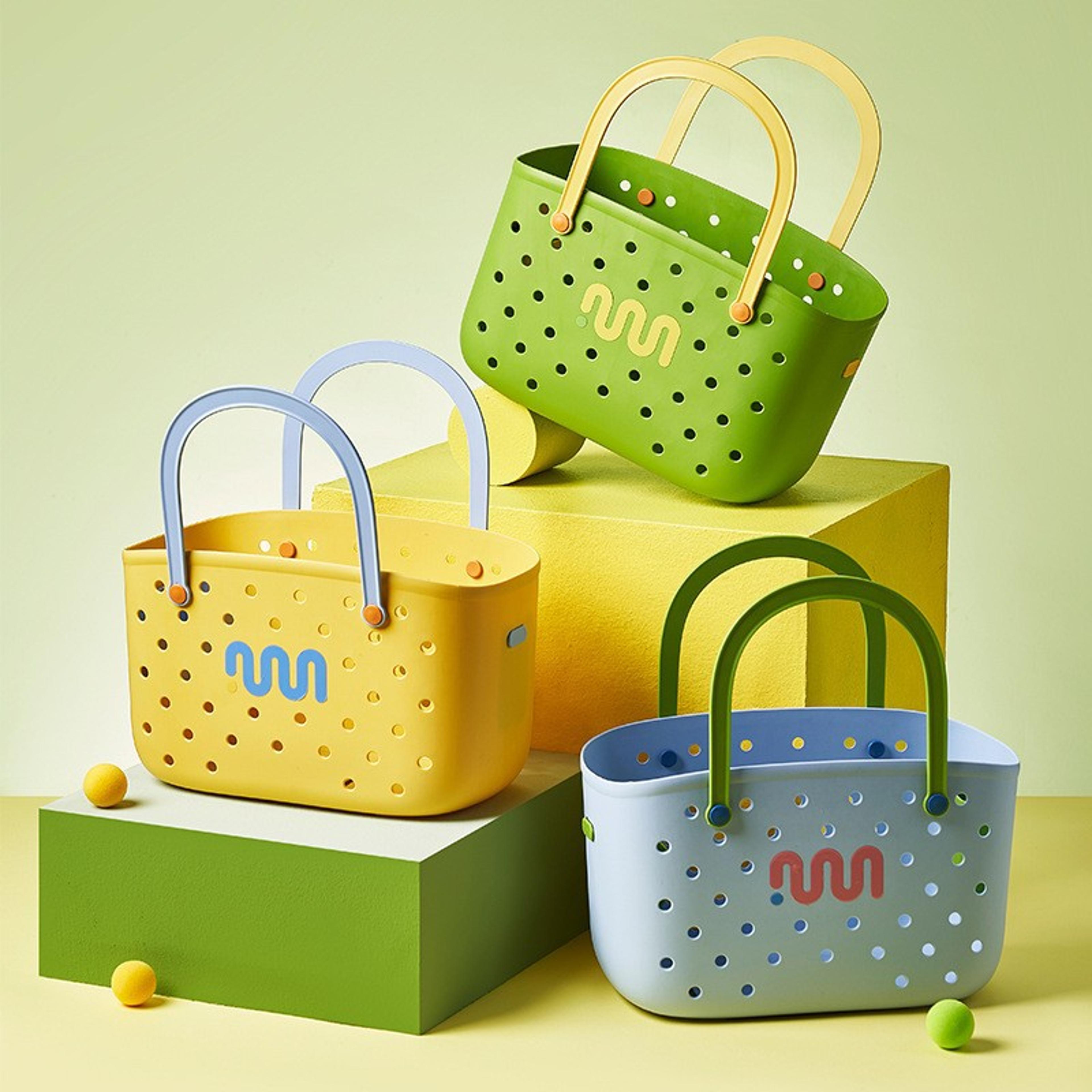 portable colorful bath storage basket for bathroom shower organization