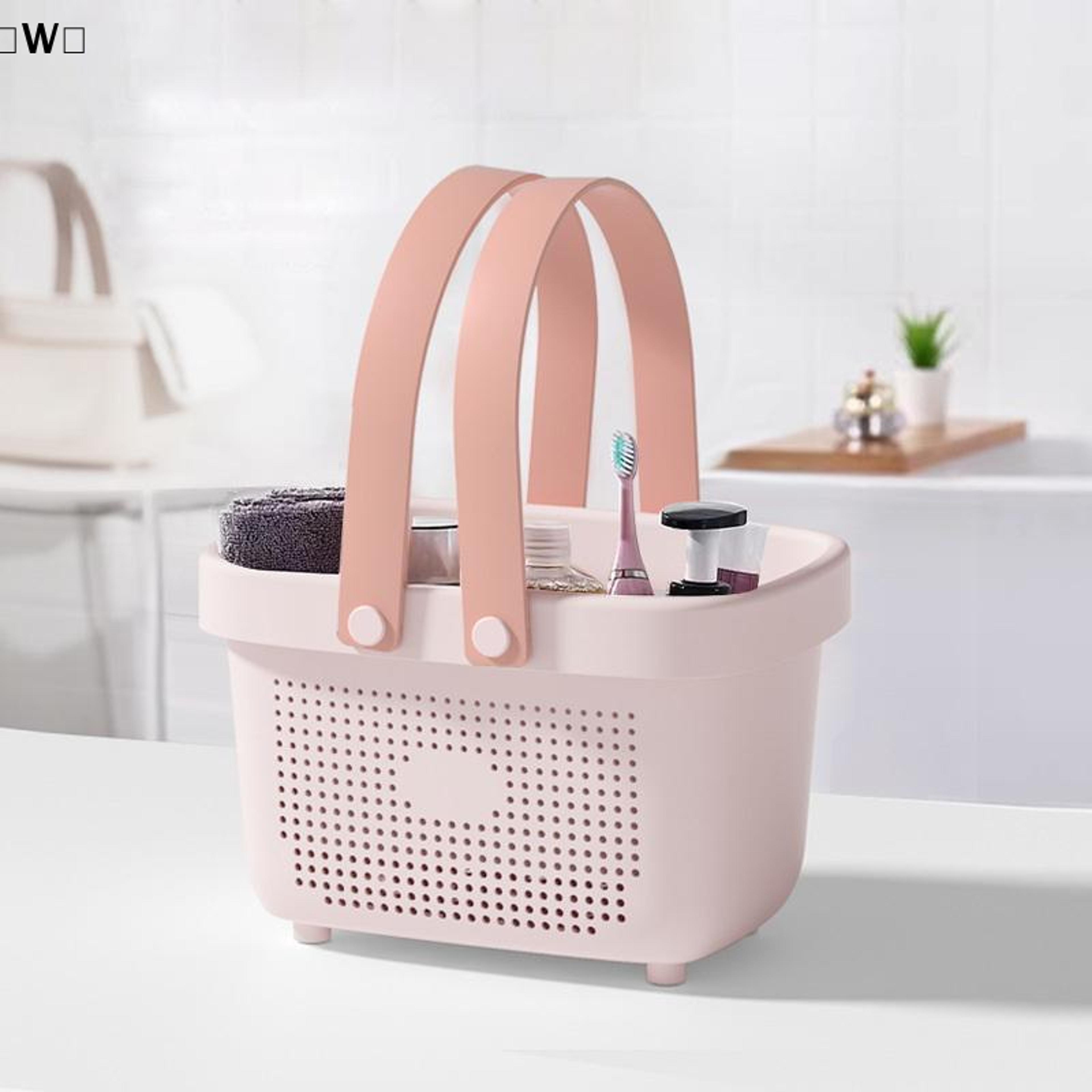 portable shower caddy with handle plastic bathroom storage basket for dorm and home