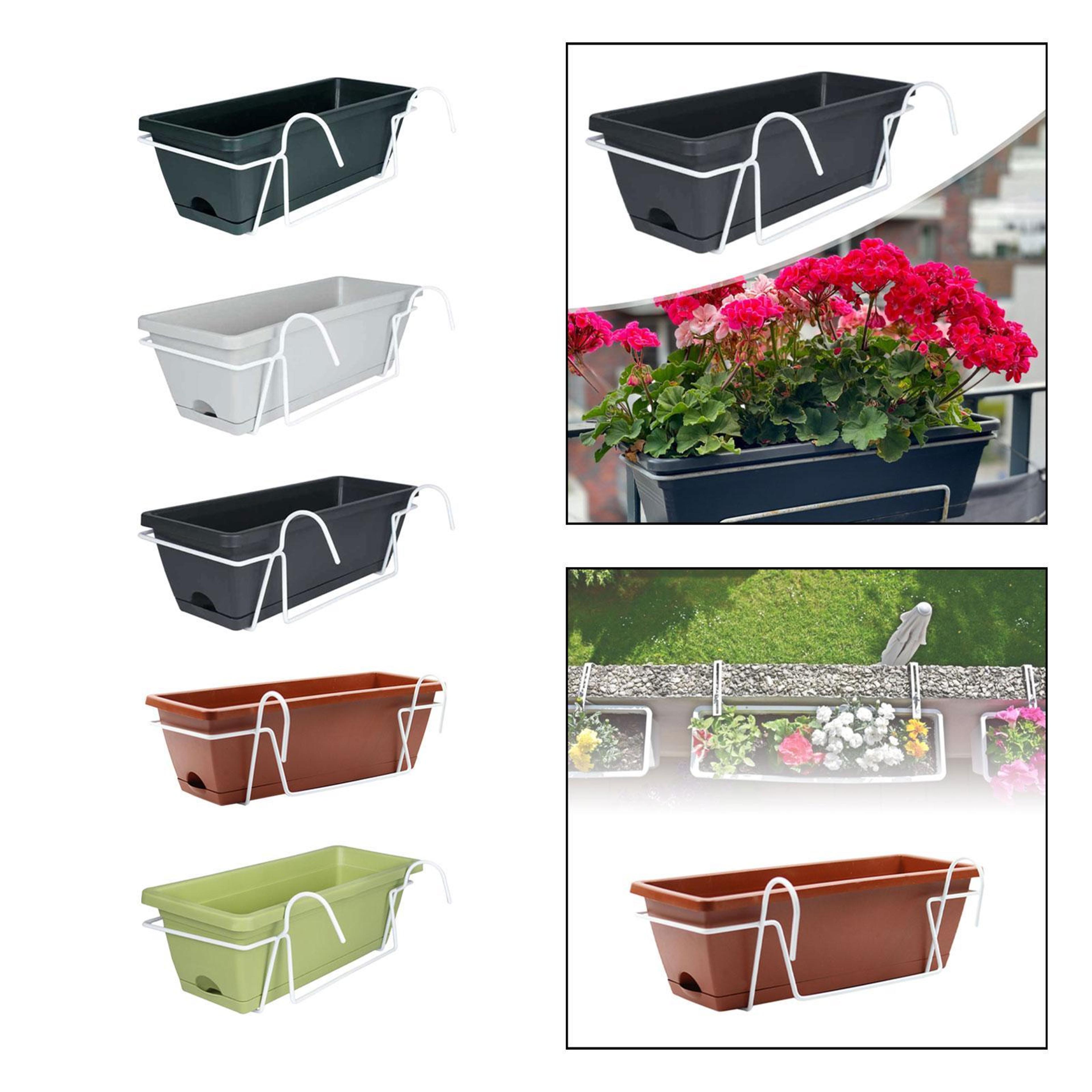 space saving hanging railing planter with detachable drainage tray