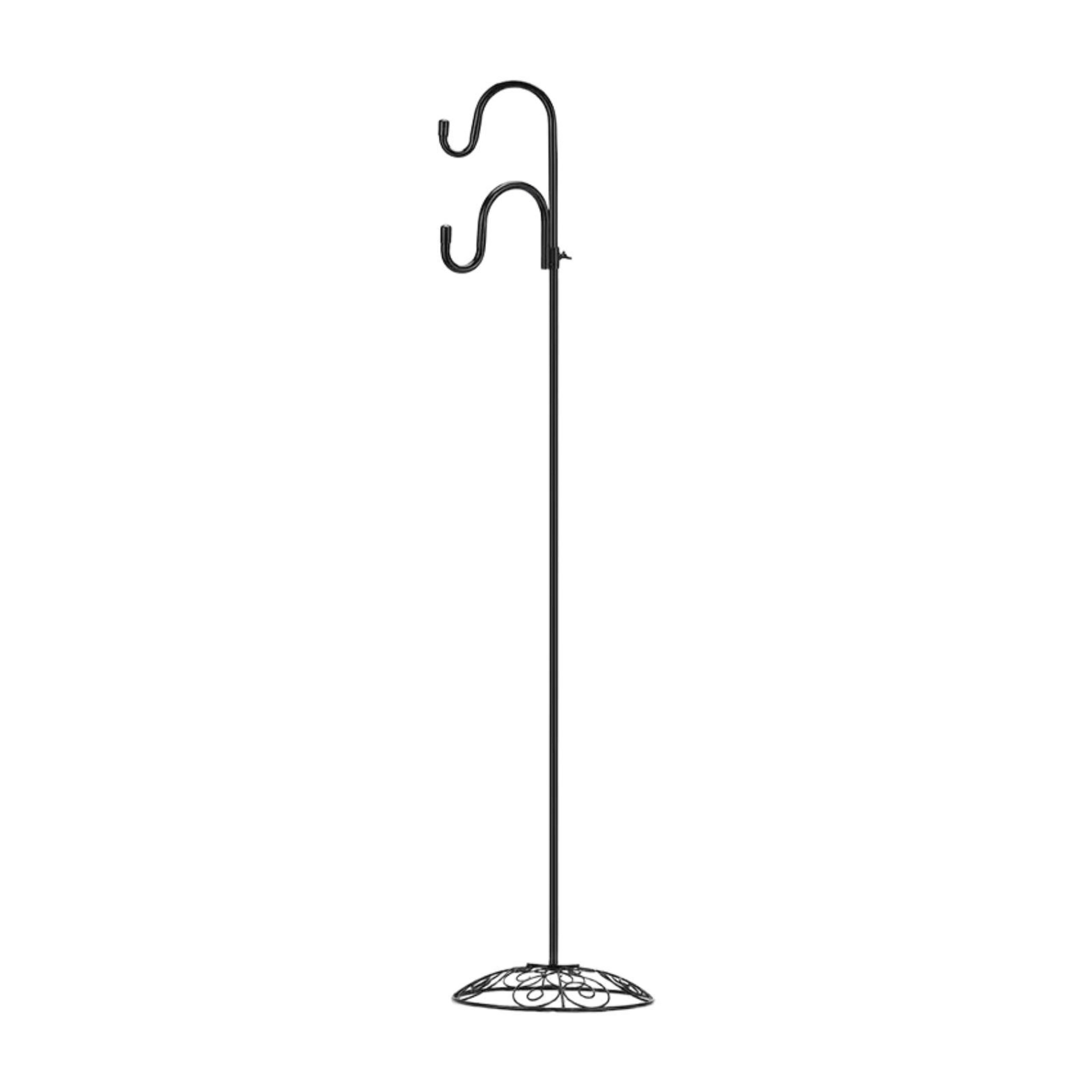 adjustable shepherd hook stand for hanging plants and lanterns