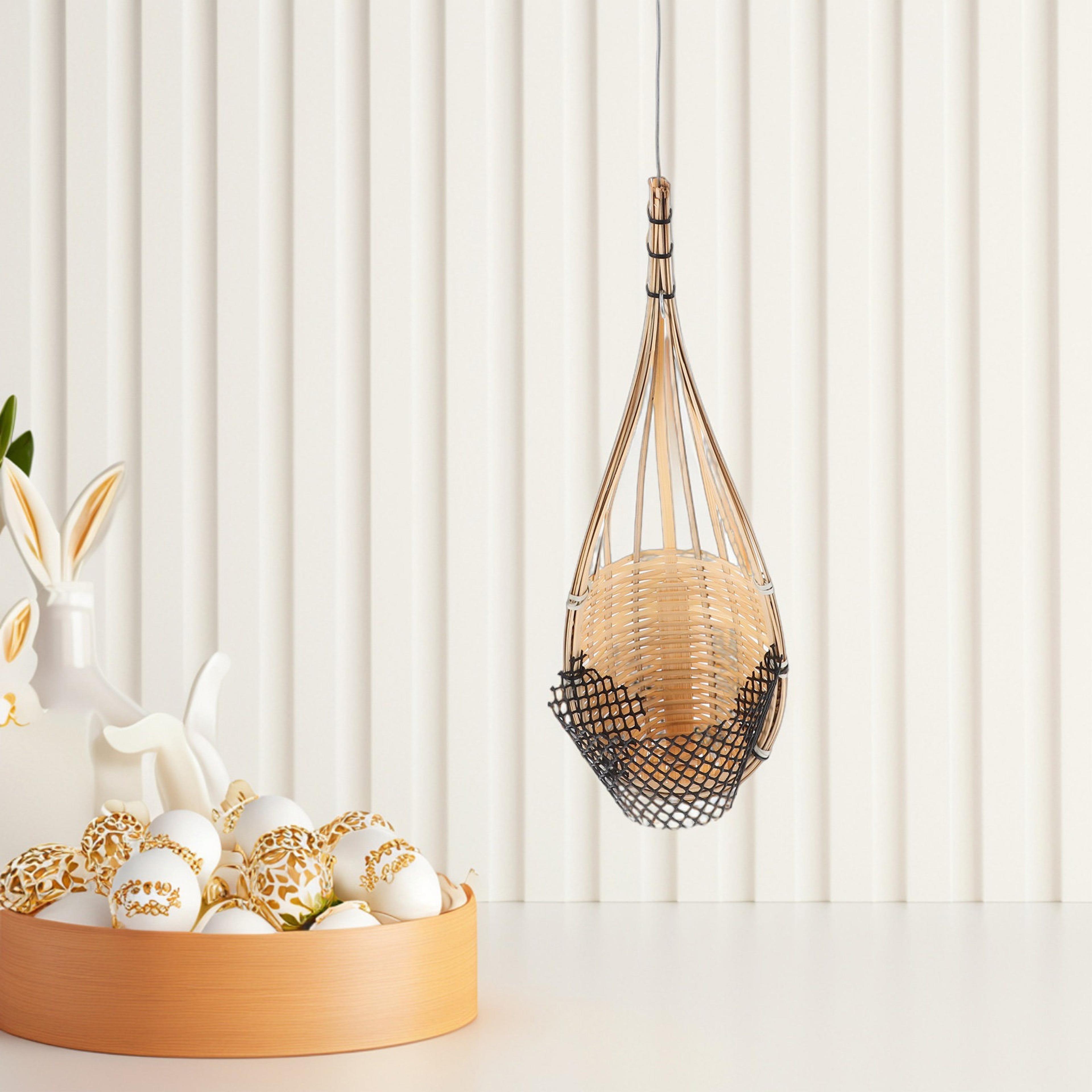 bamboo wall planter woven hanging plant basket for indoor outdoor decor
