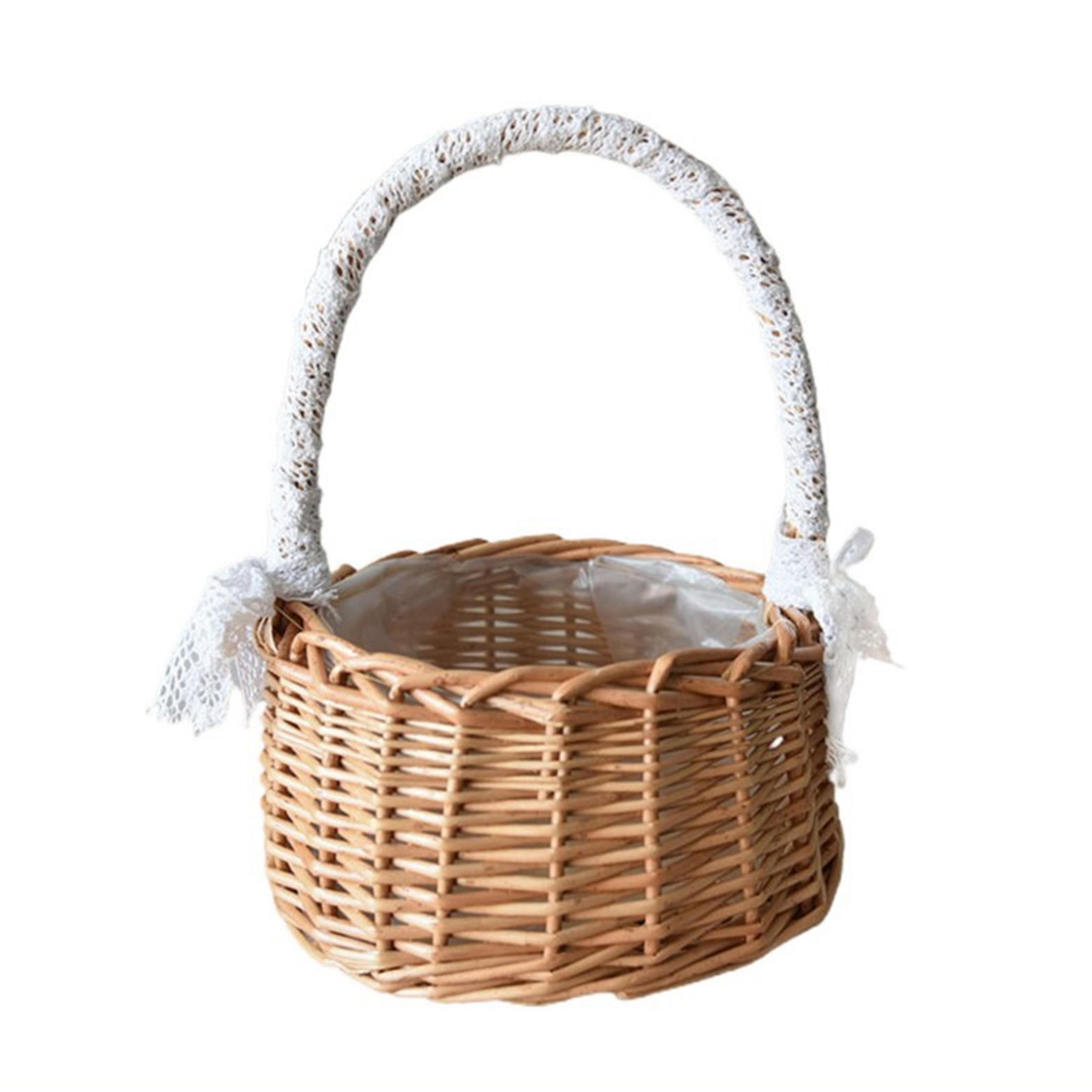 handwoven wicker rattan flower basket natural willow decor basket