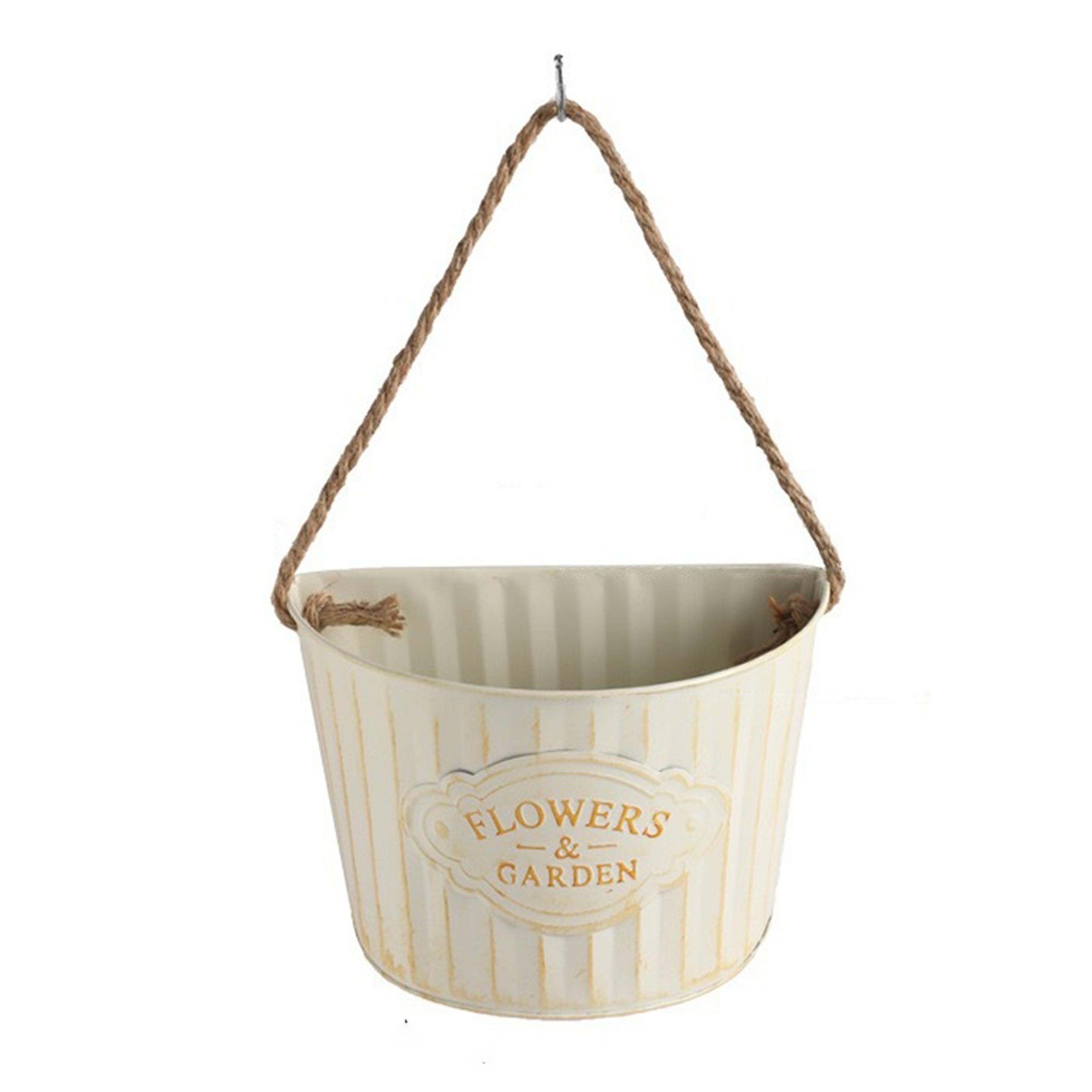 retro iron hanging flower pot wall mounted planter for balcony decor